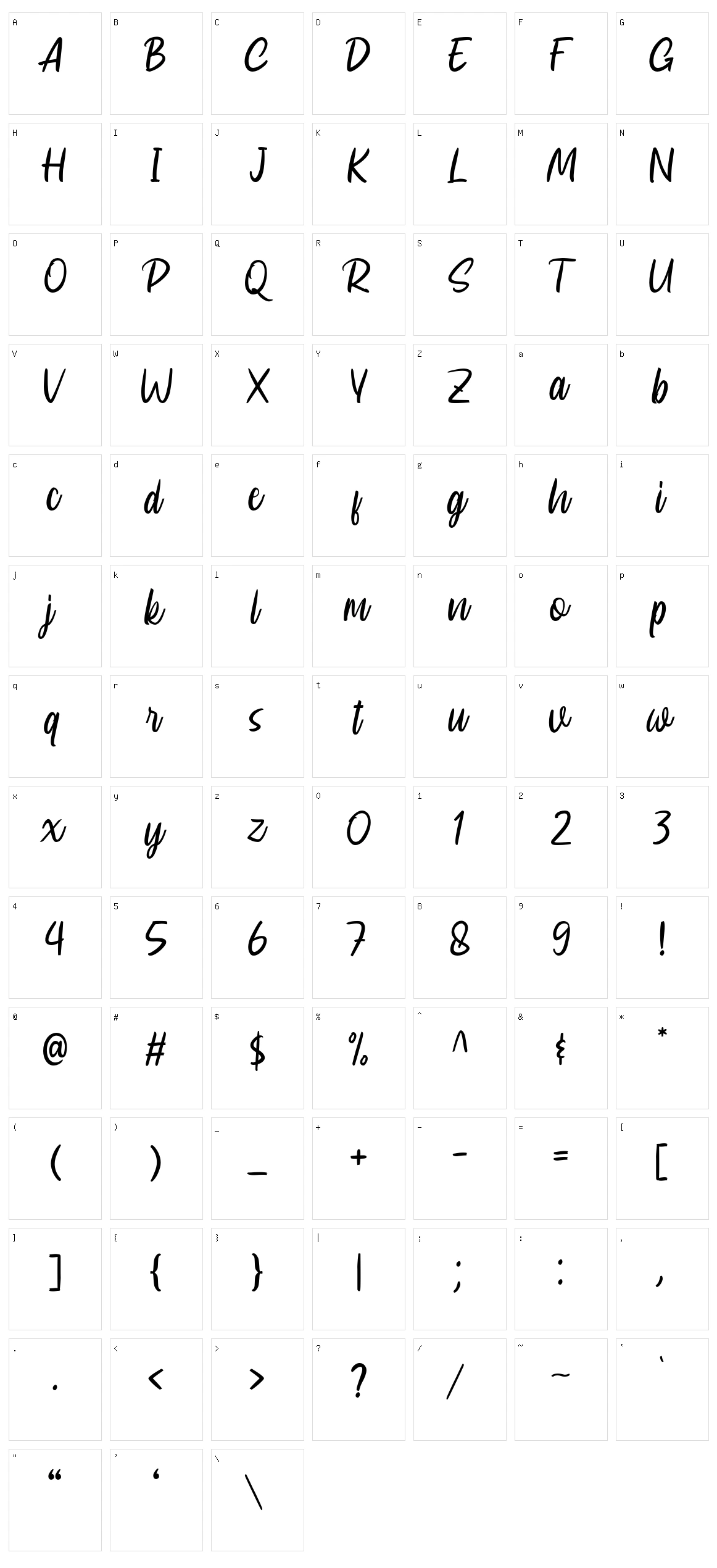 Broderick Character Set
