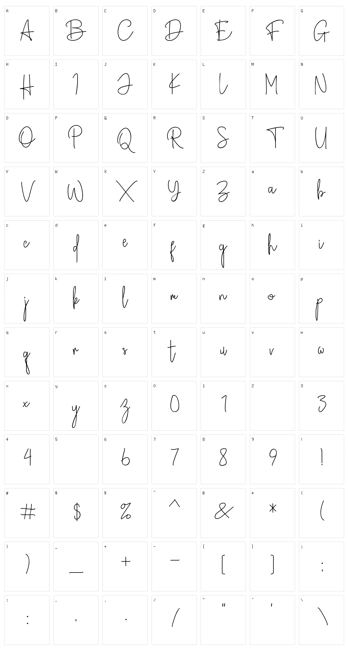 Broetown Signature Character Set