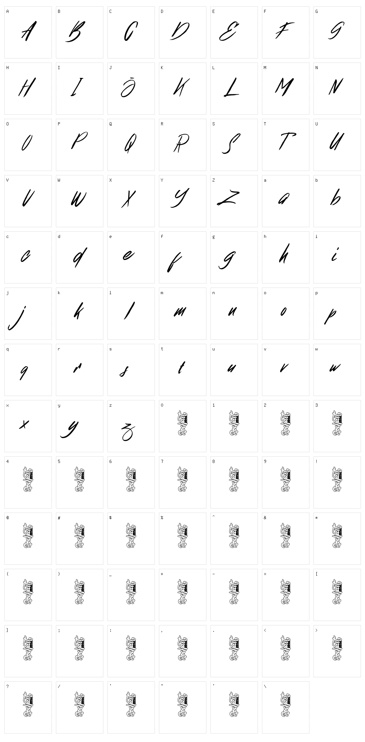 Broklight Character Set