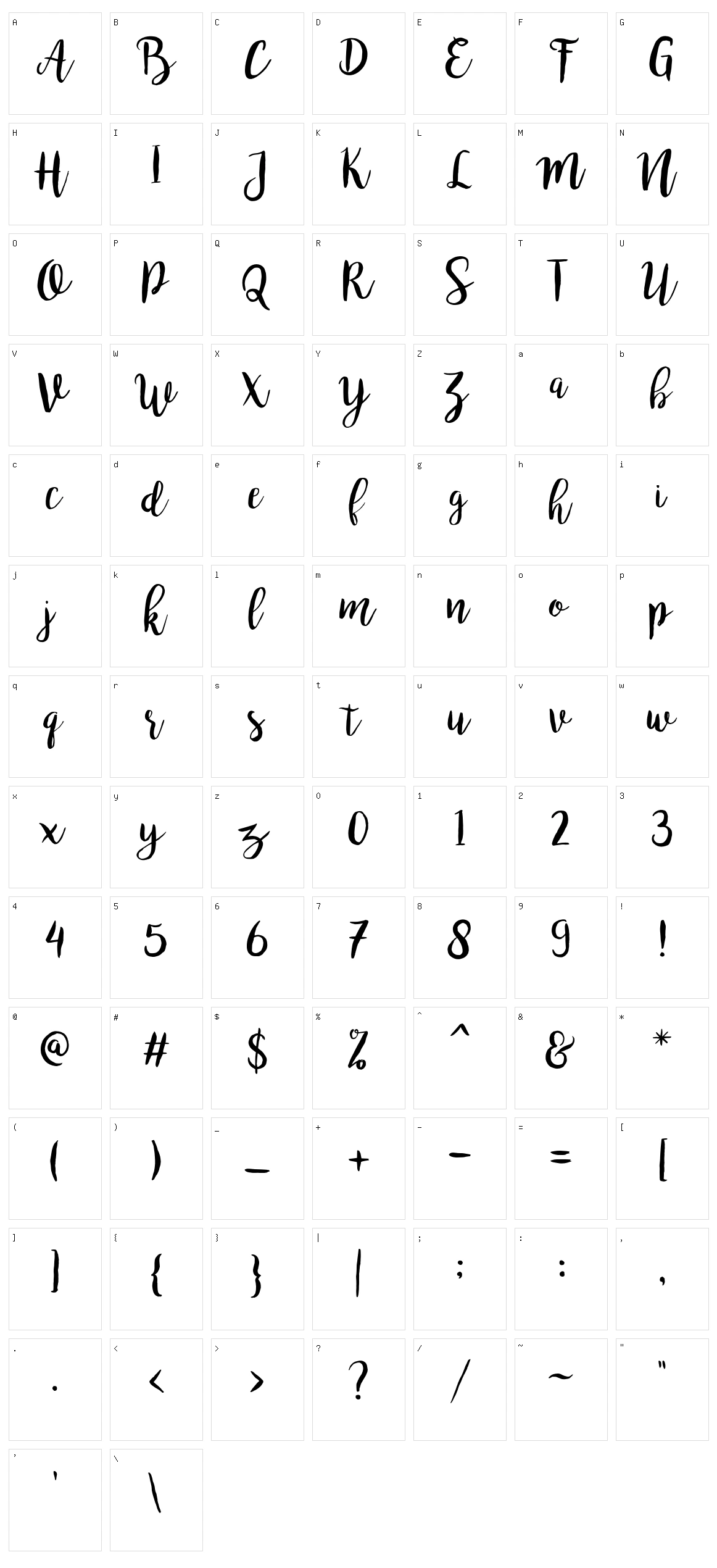 Bromello Character Set