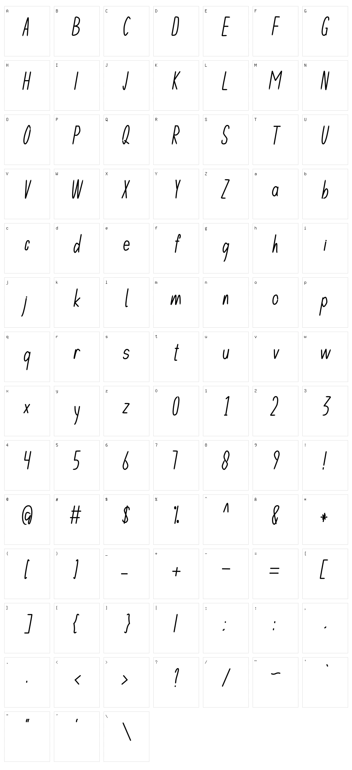 Bromount Character Set
