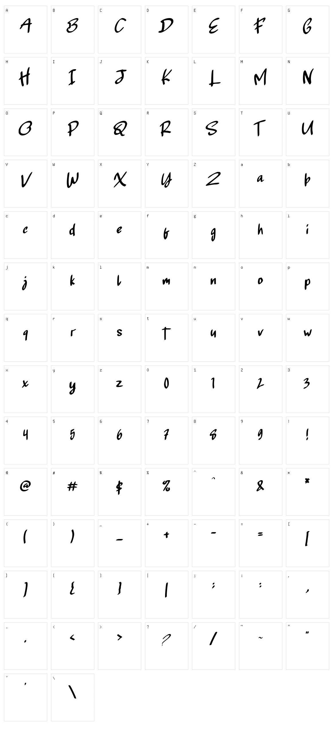 Brontoseno Character Set