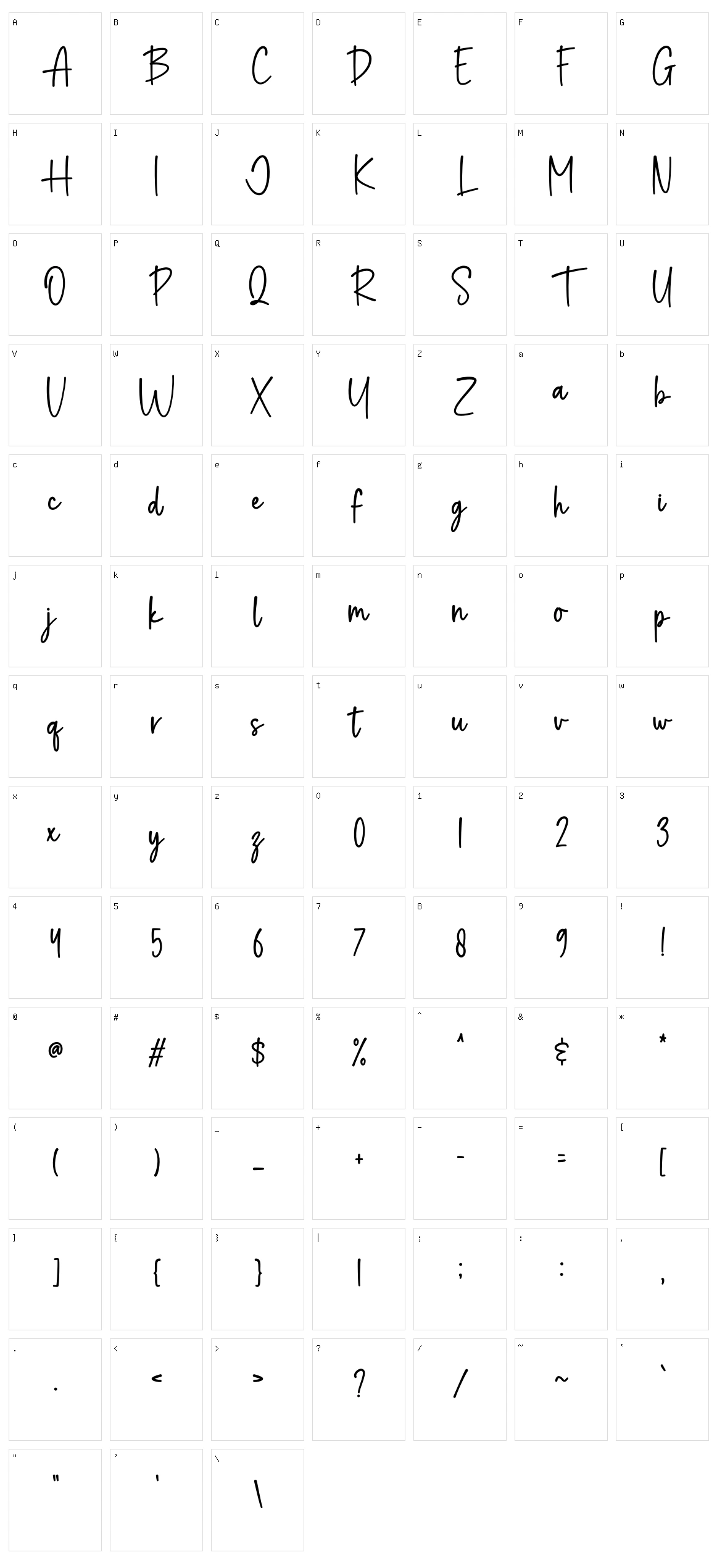 Brooklyn Character Set