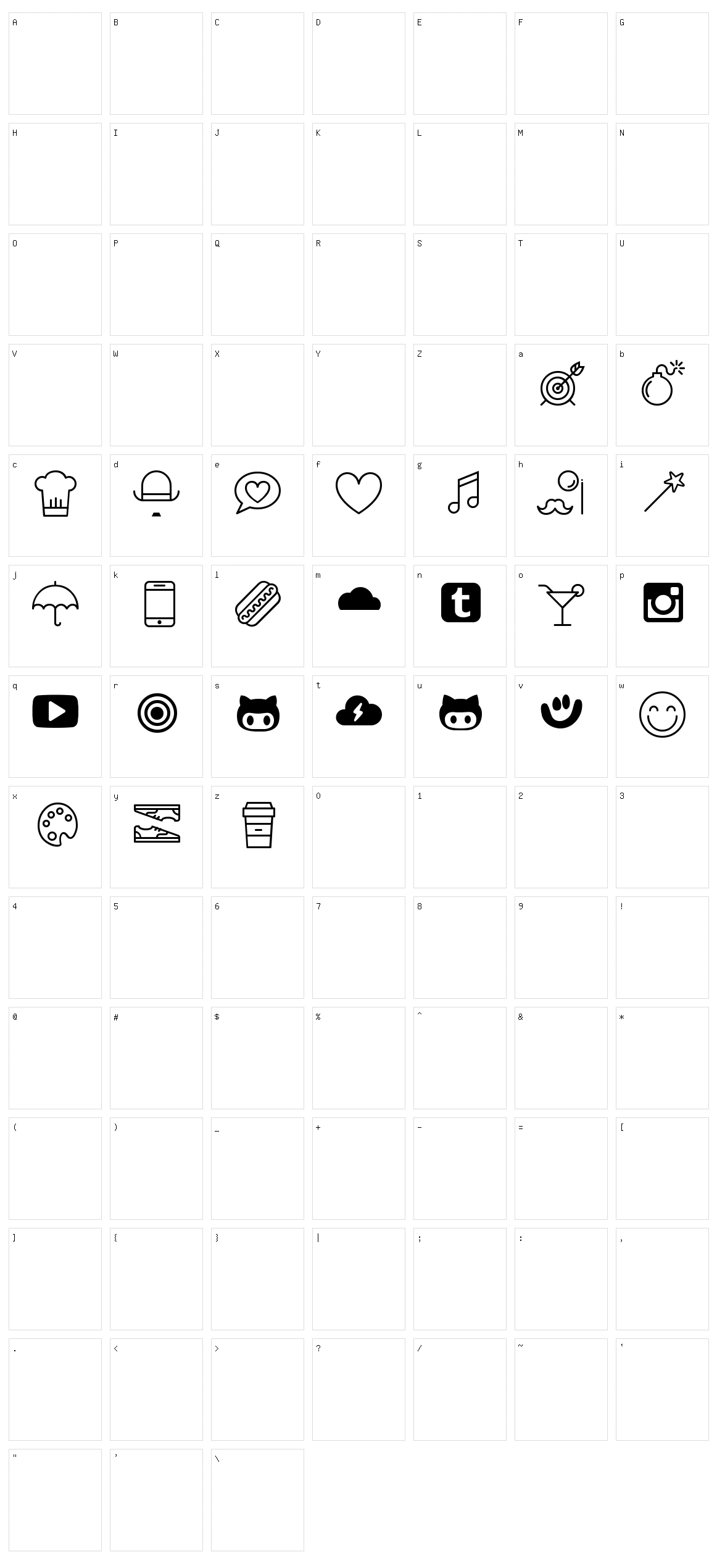 Let me take a selfie Character Set