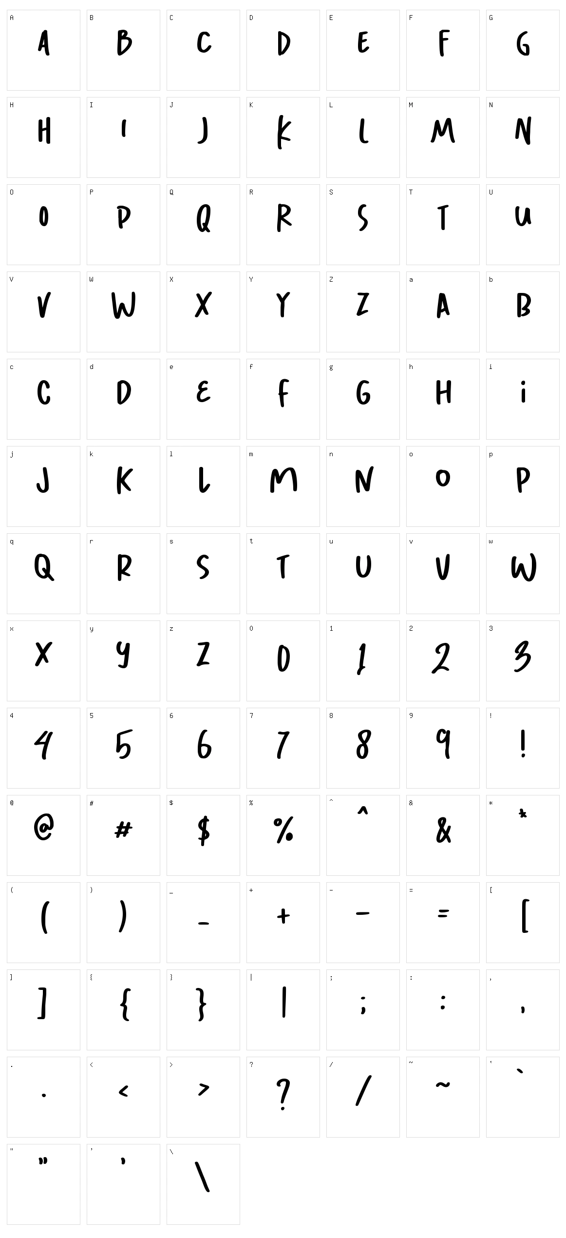 Browman Character Set