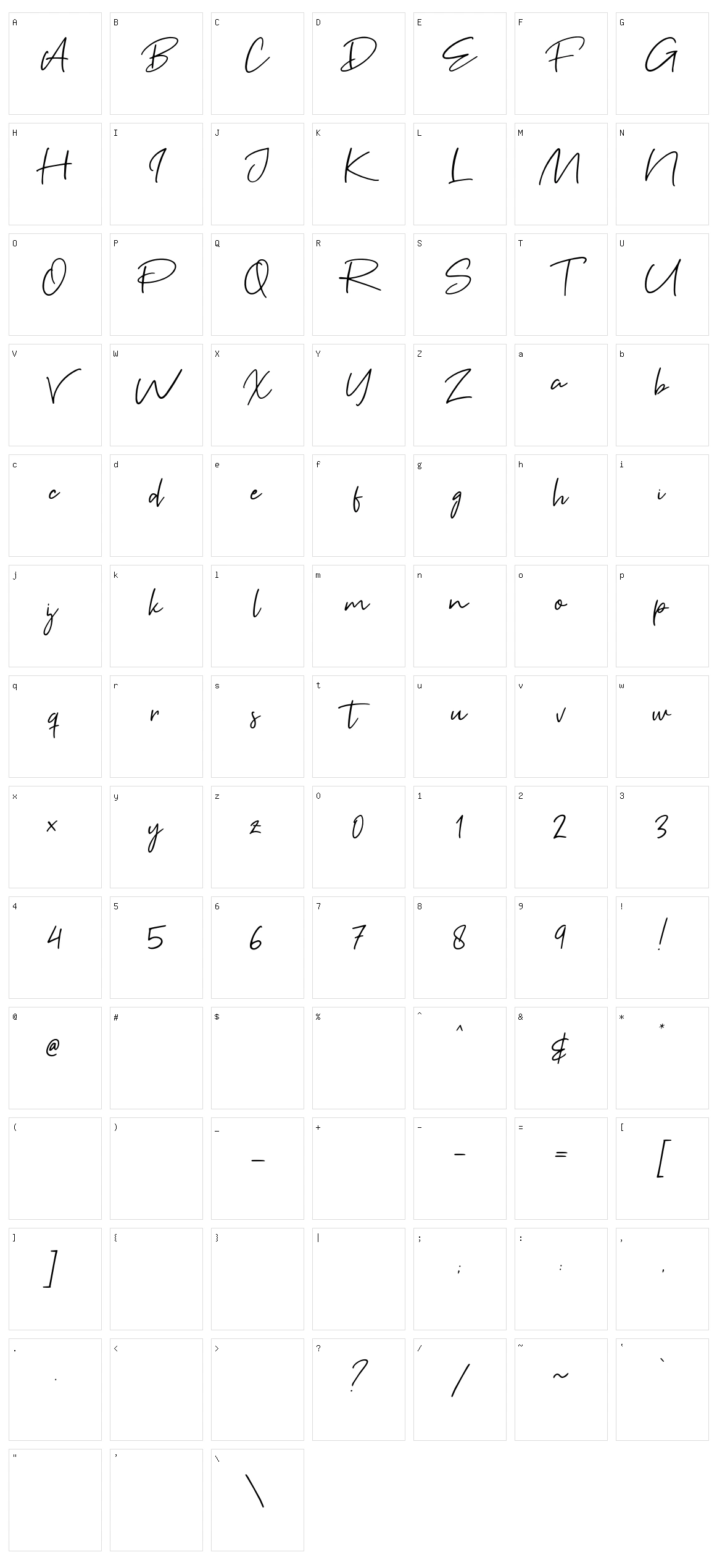 Brown Pen Character Set