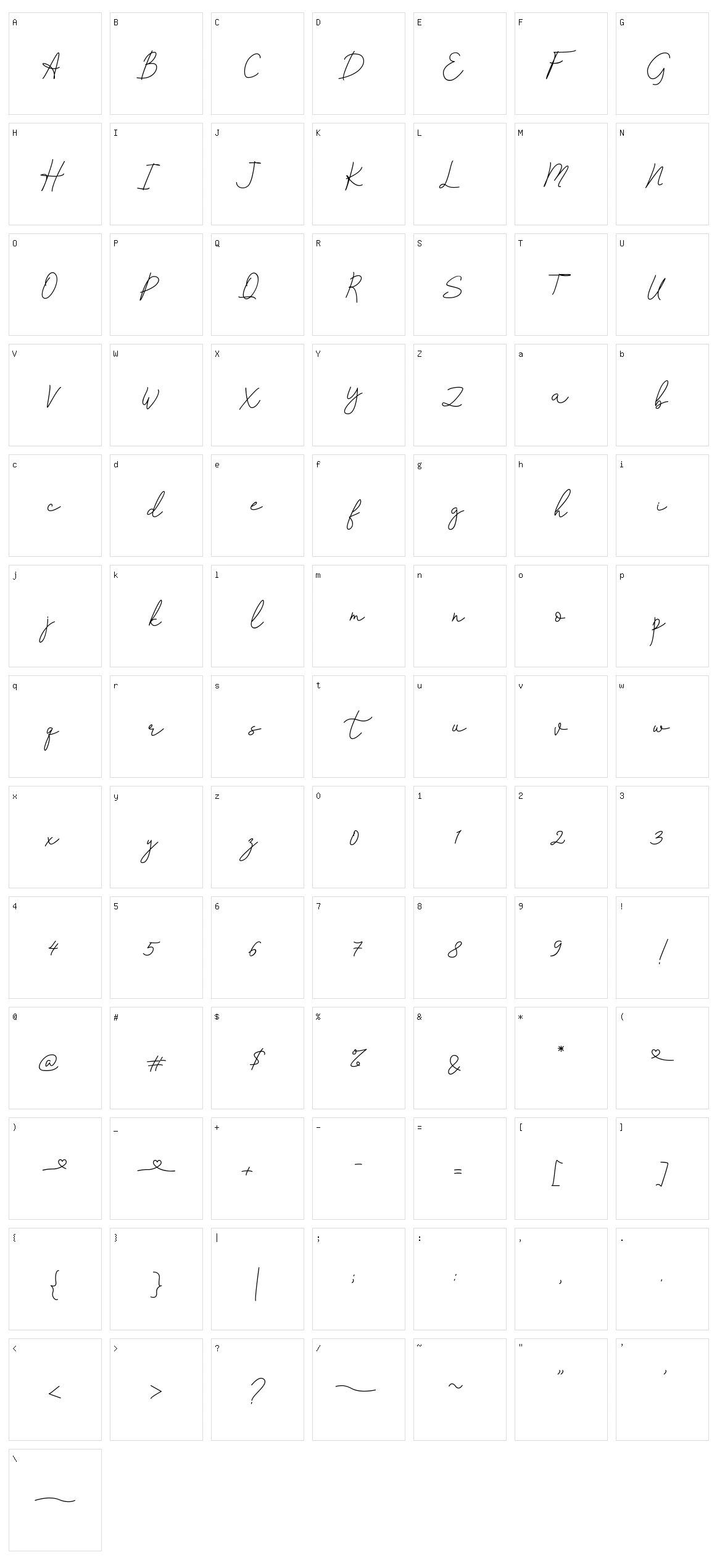 Brownis Character Set