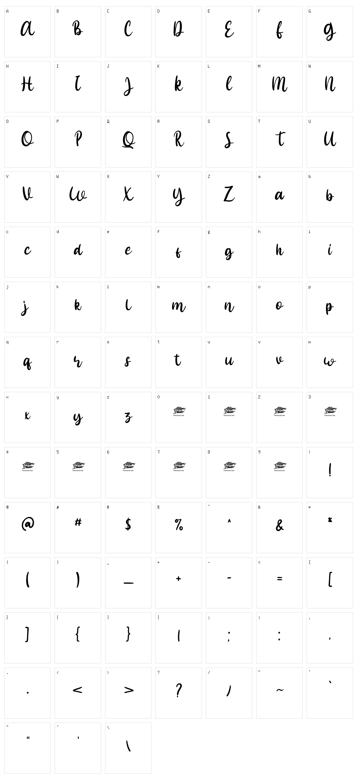 Browny Joy Character Set