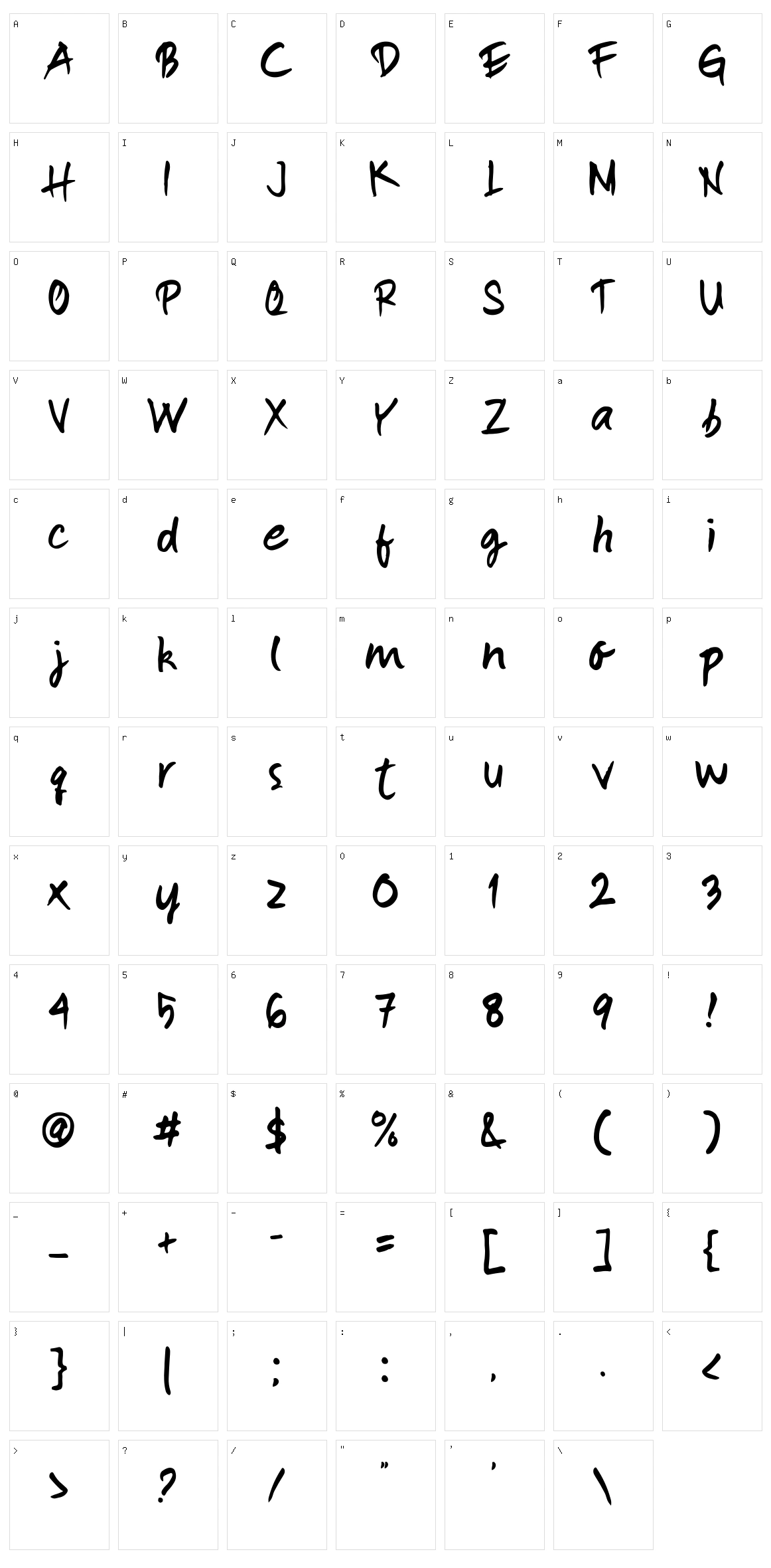 Brullos Character Set