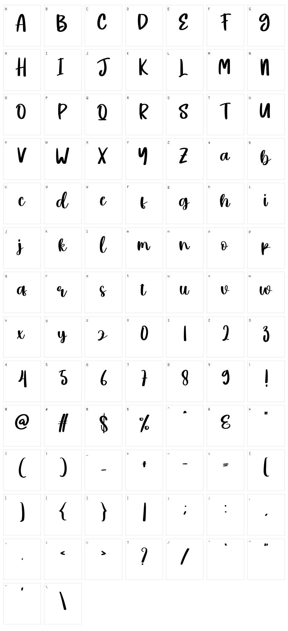 Bruney Character Set