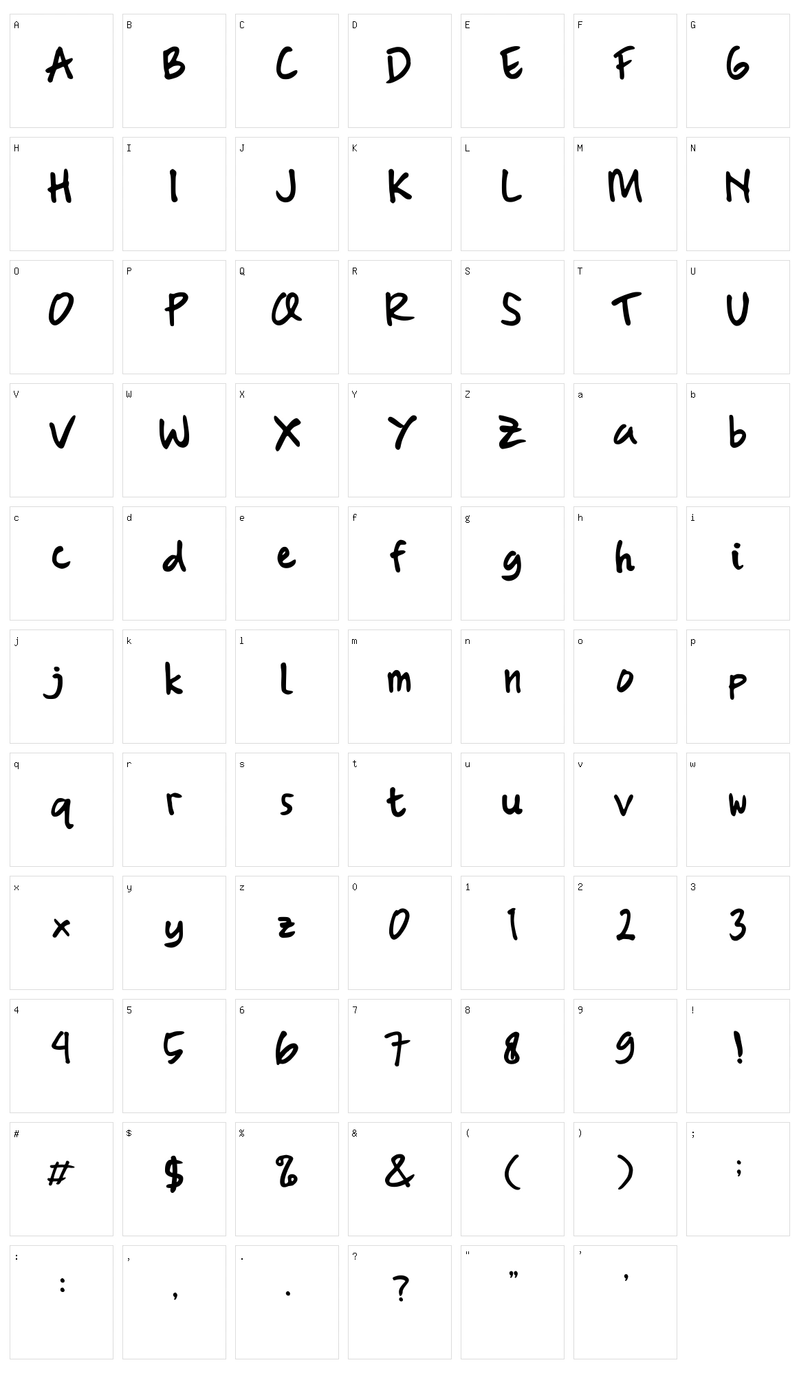 Brush Marker Character Set