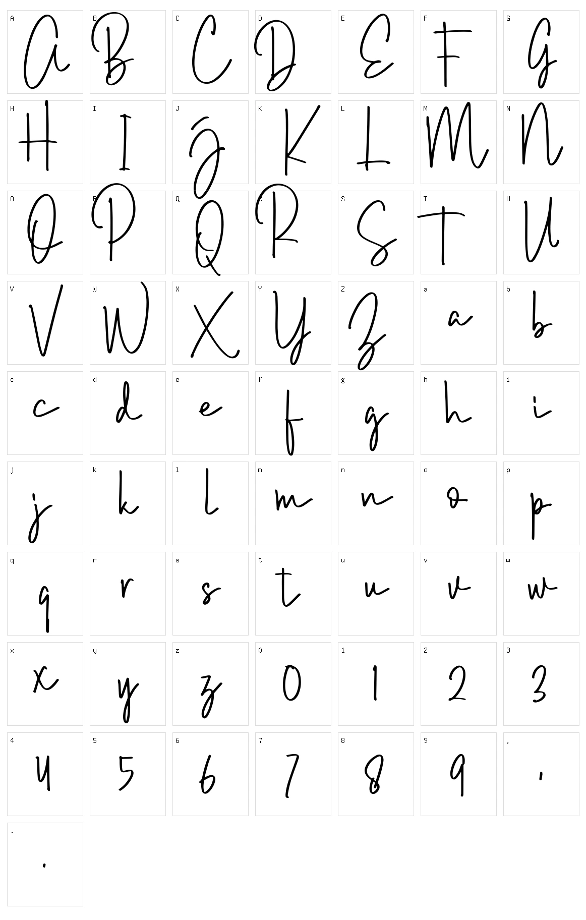 Brush Wayne Character Set