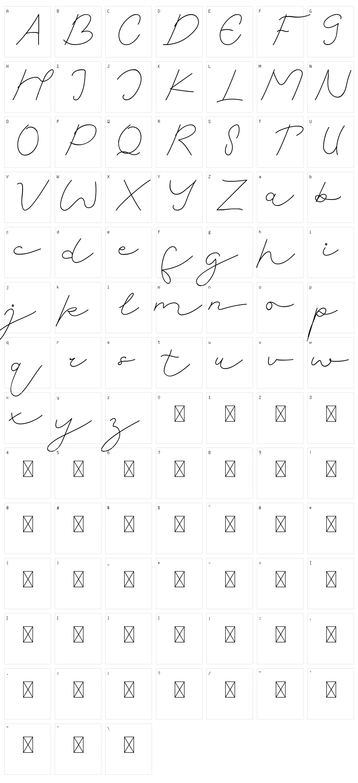 Brusly Name Signature Character Set