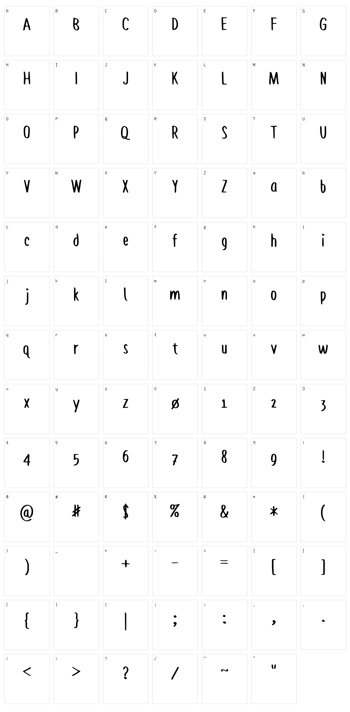 Bruzh Character Set