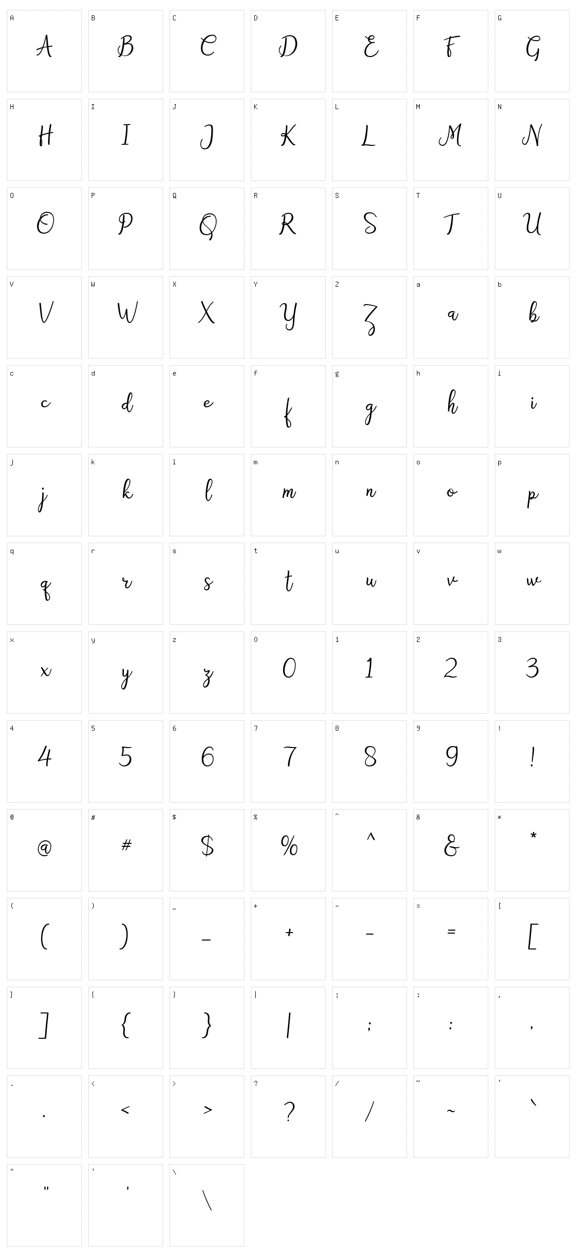 Bryan Letter Character Set