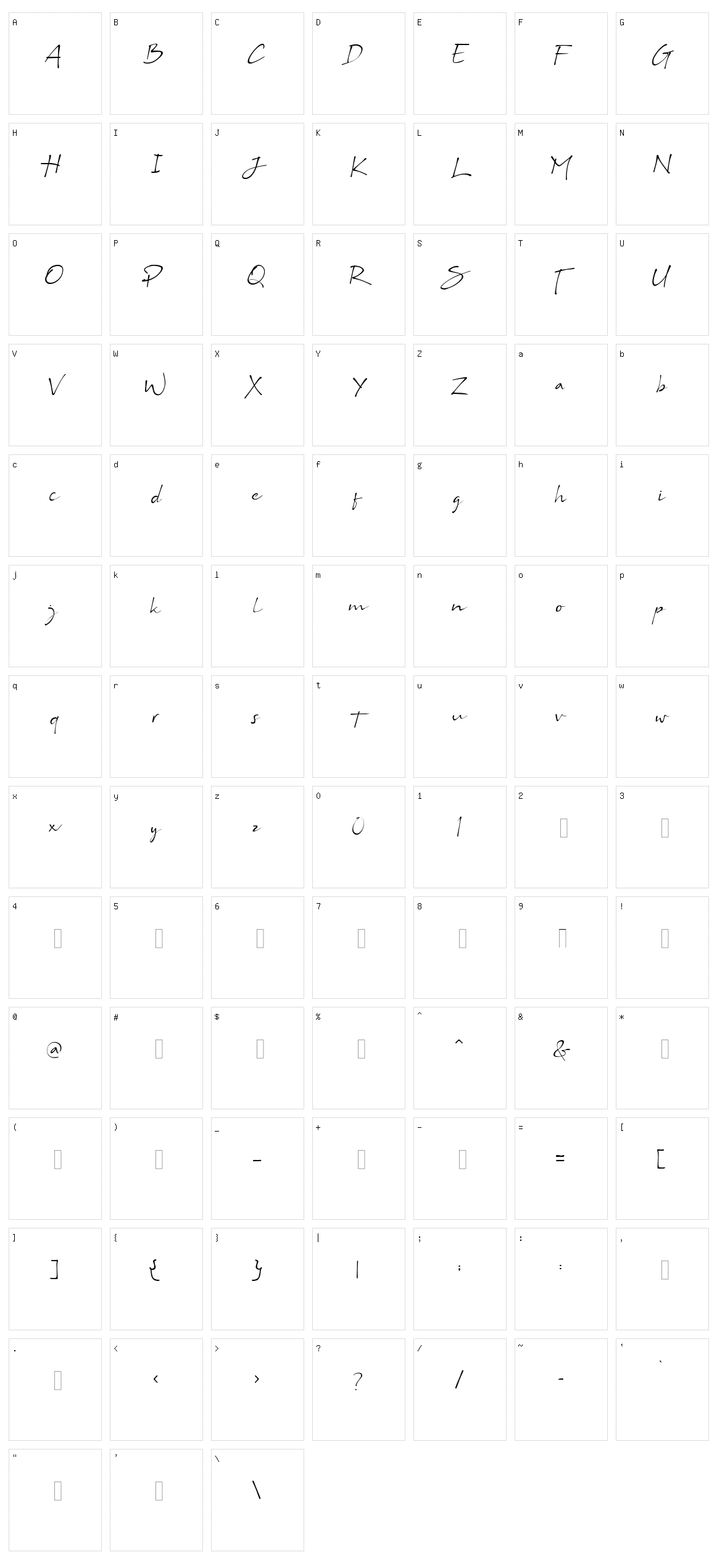 Bs Signature Character Set