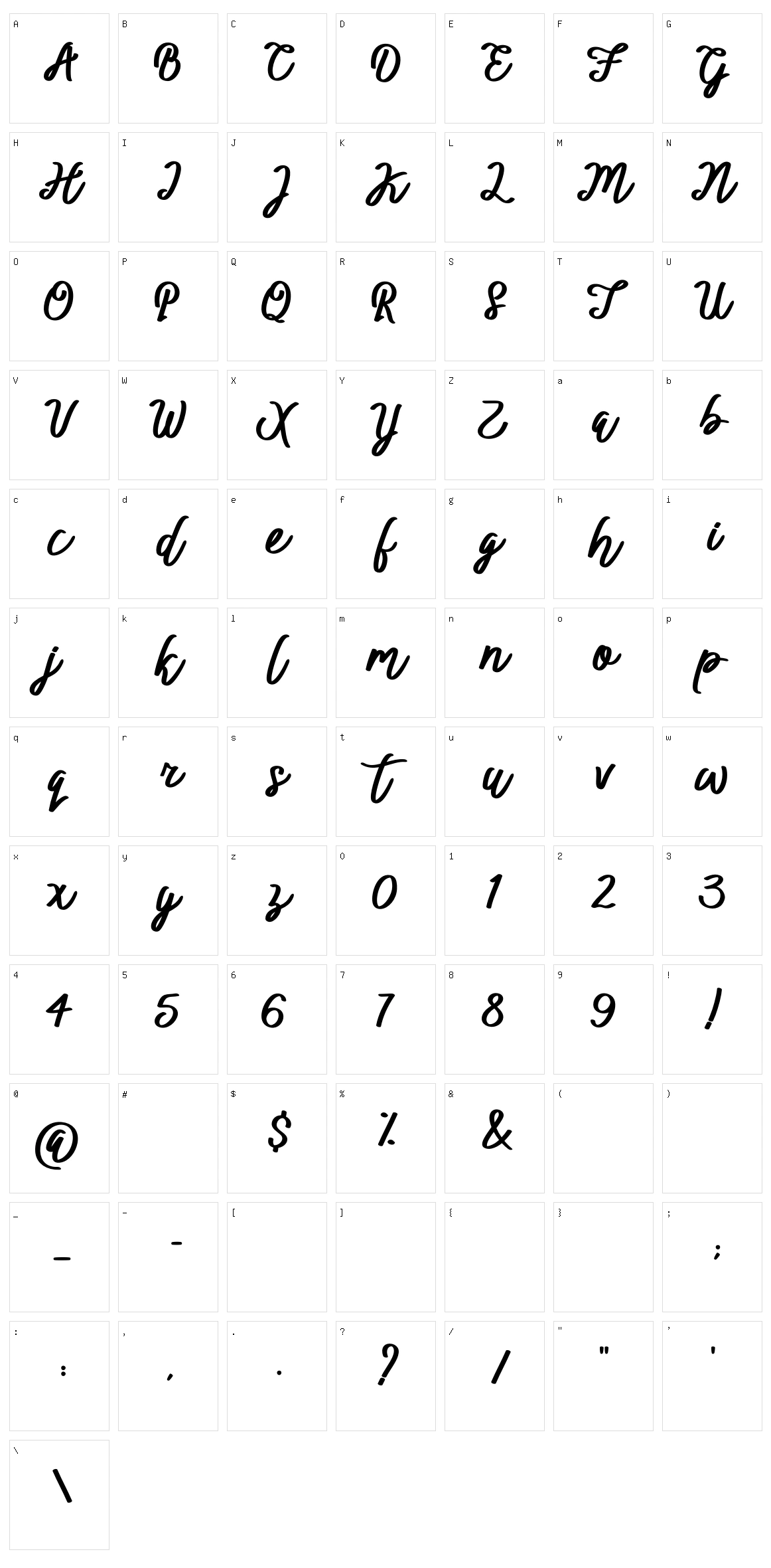 BTX Ittally Character Set