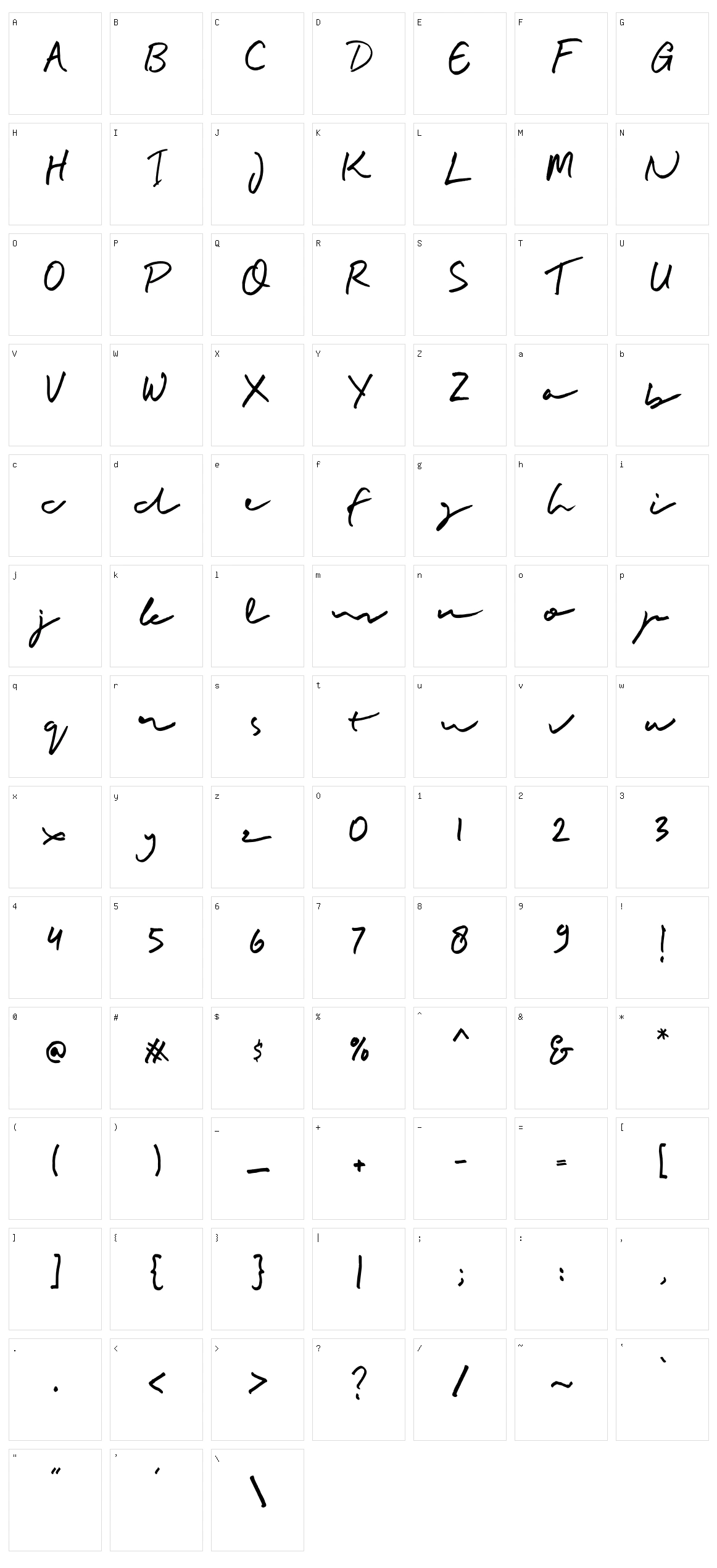 Buadly Signature Character Set