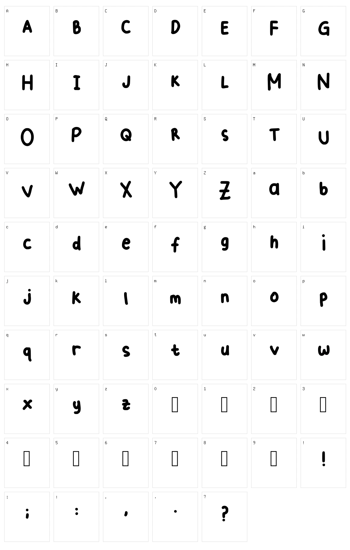 Bubbly Character Set