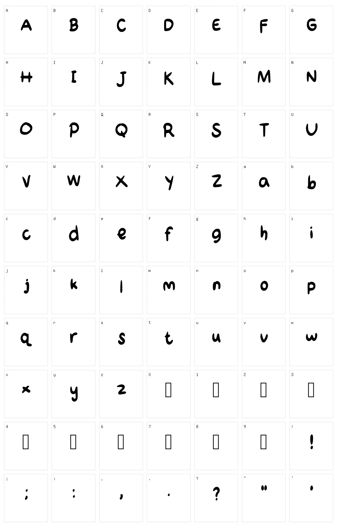Bubbly Character Set