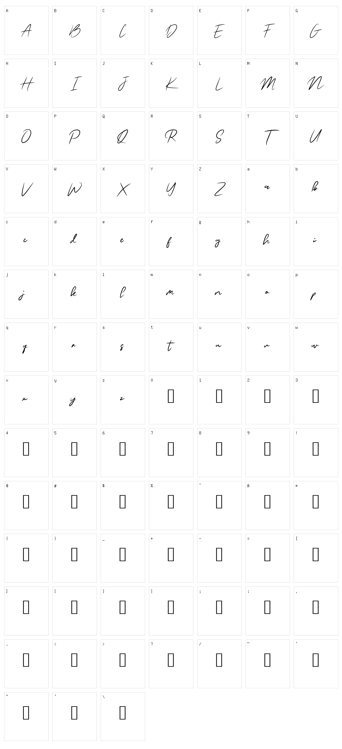 Buffalo Signature Character Set