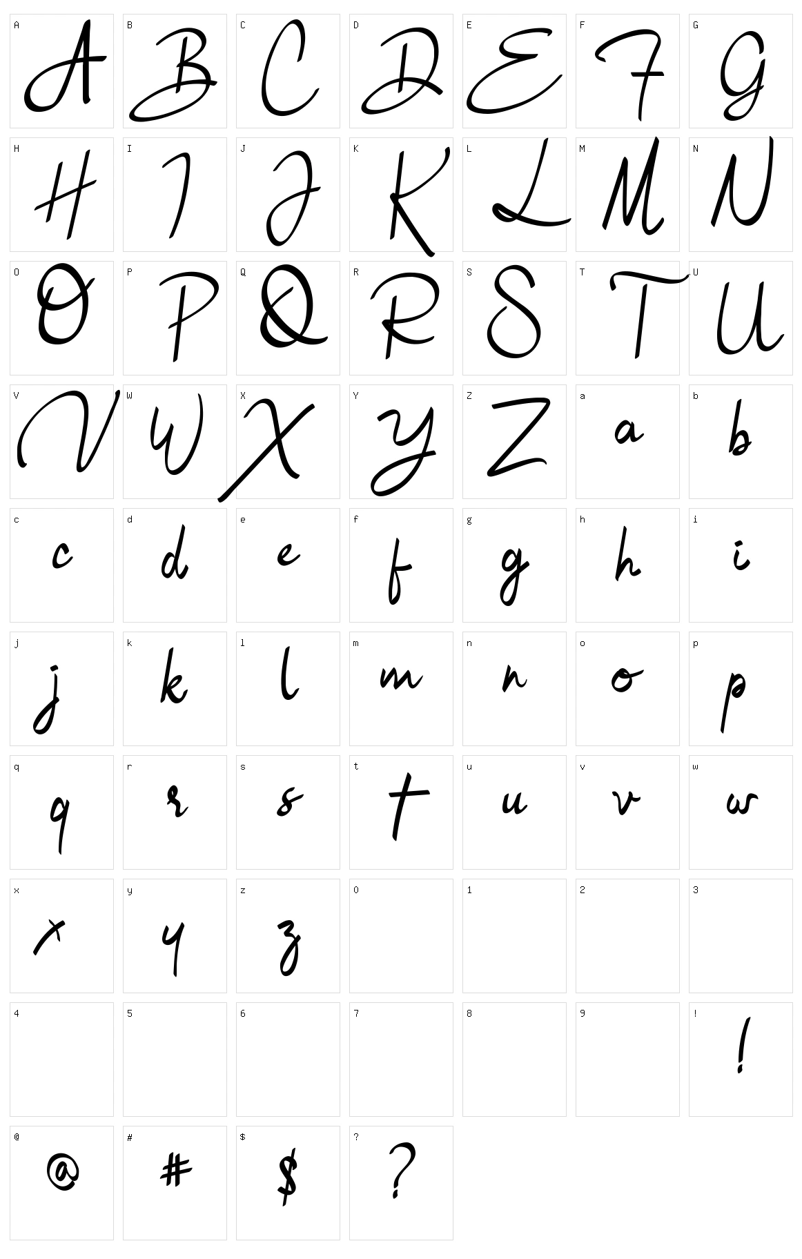 Bulgatti Character Set
