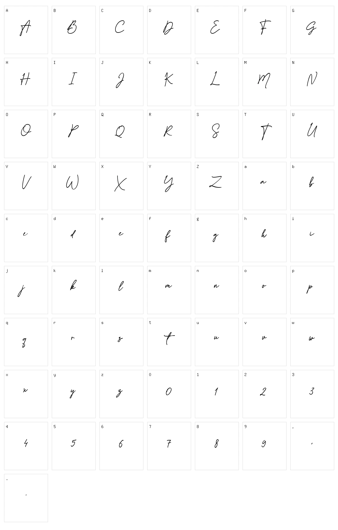 Bullaina Character Set