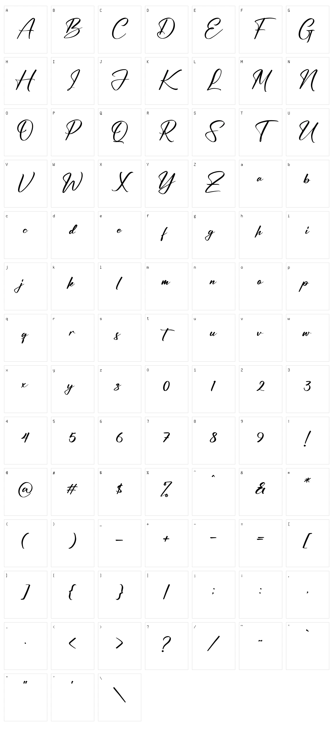 Bundaria Character Set