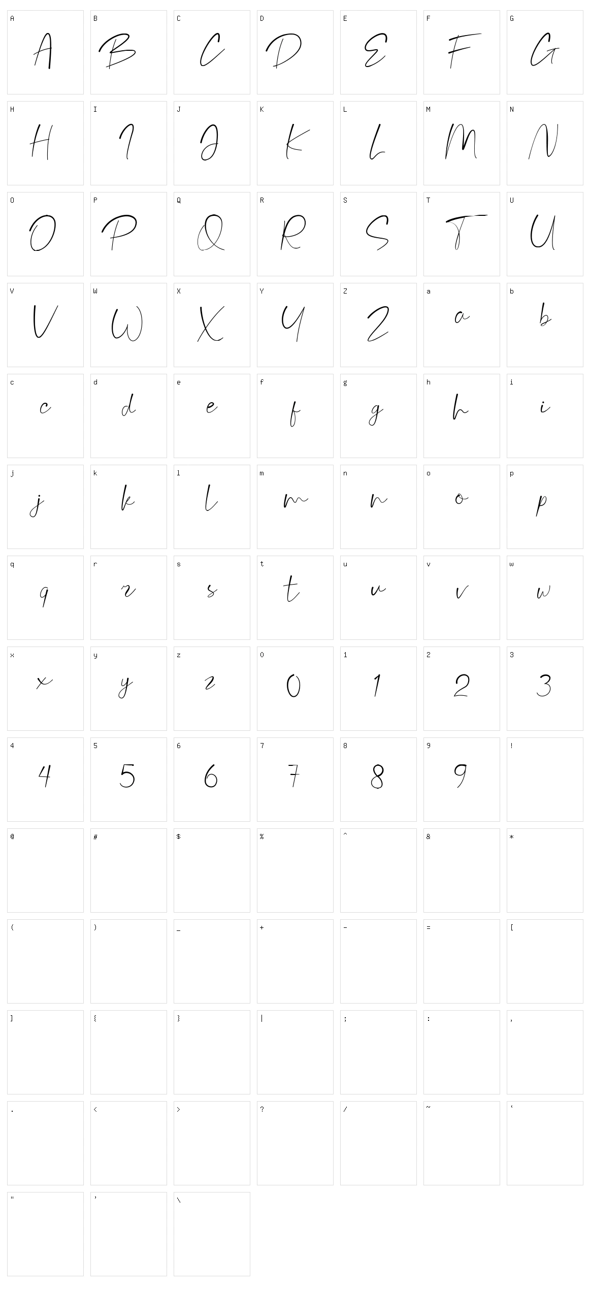 Burdette Character Set