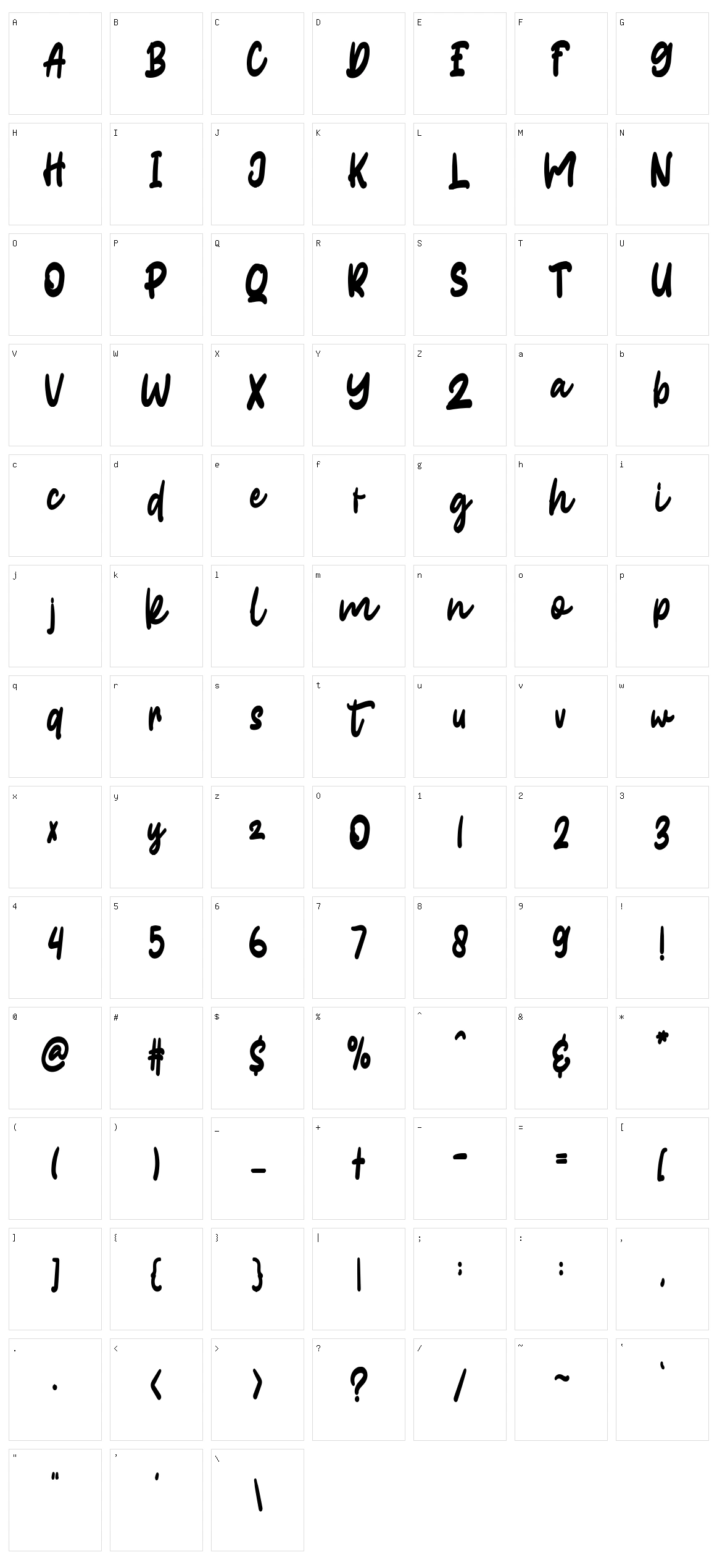 Burgundy Character Set