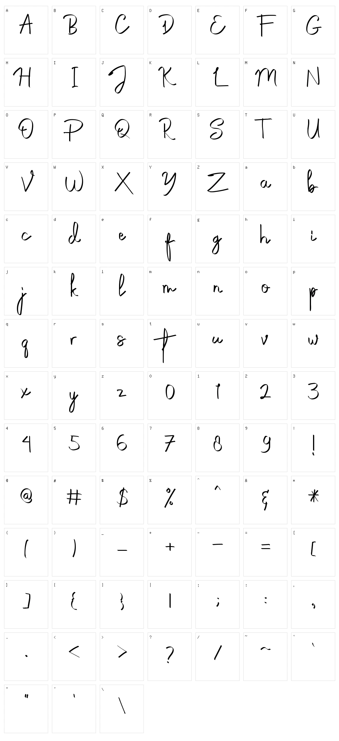 Burlington Character Set