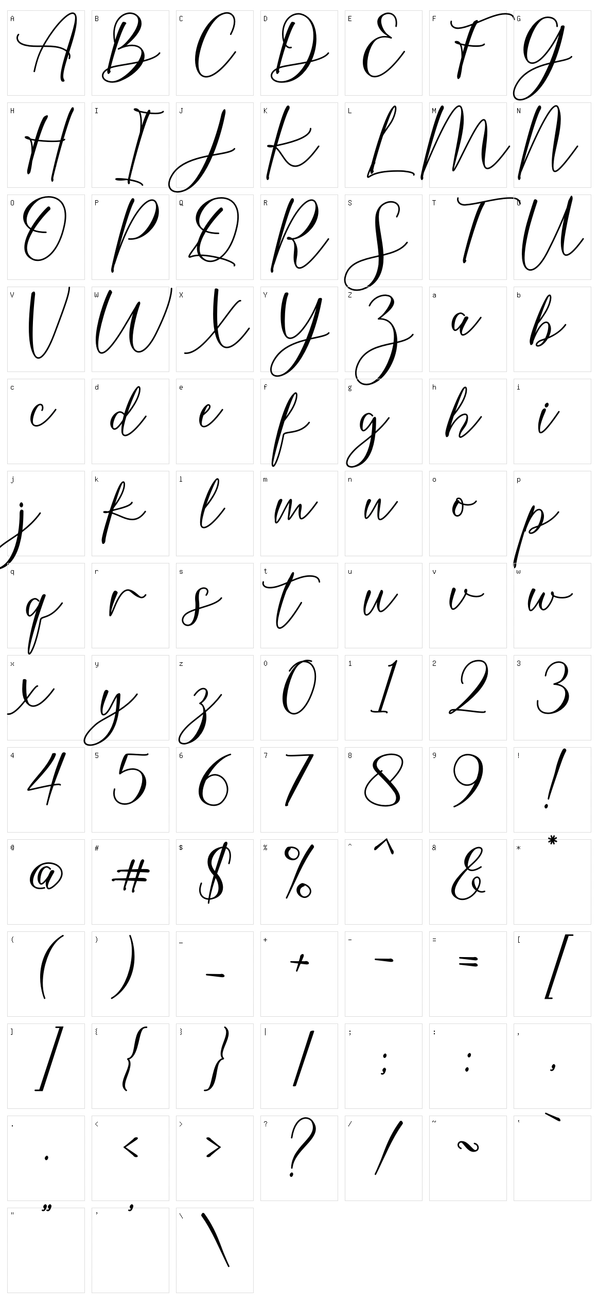 Burnette Character Set