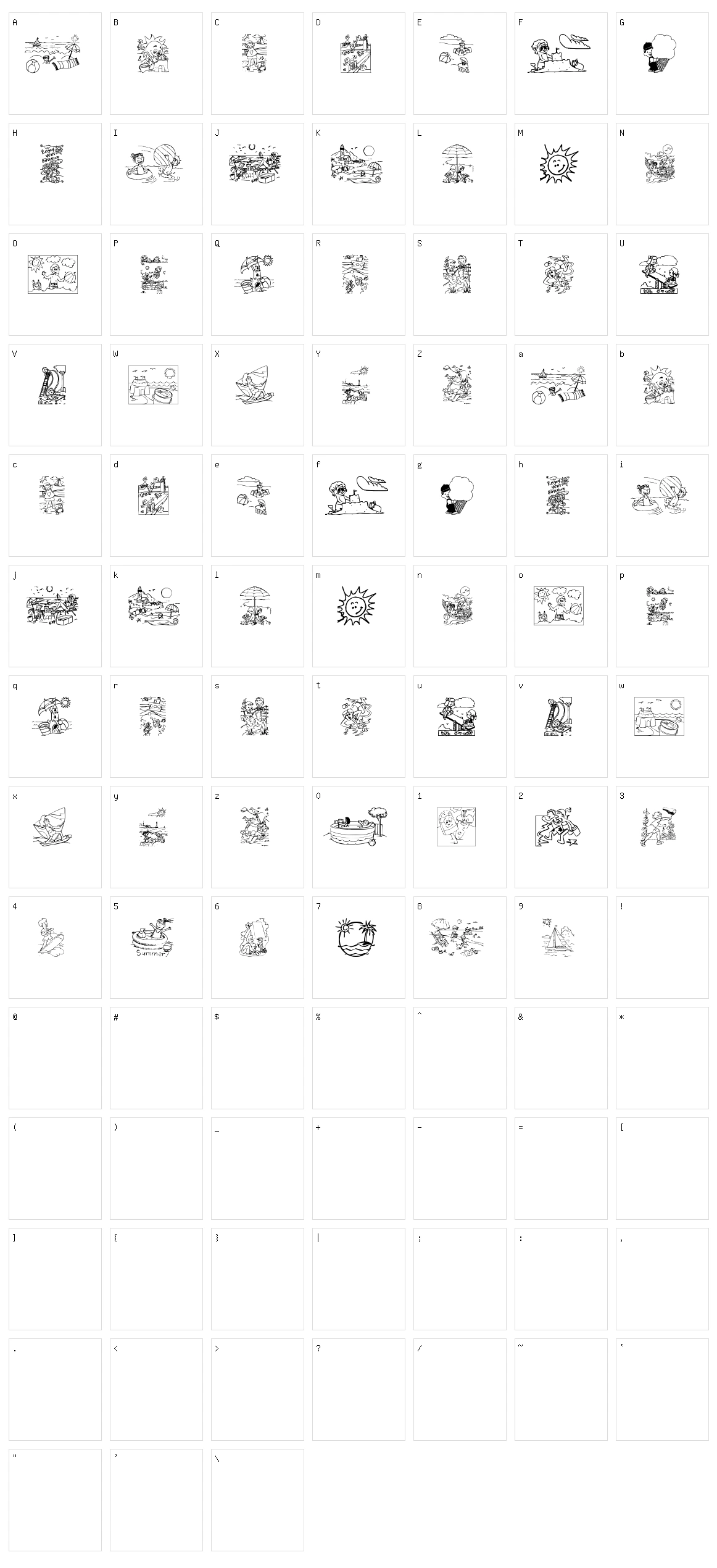 Summertime Character Set