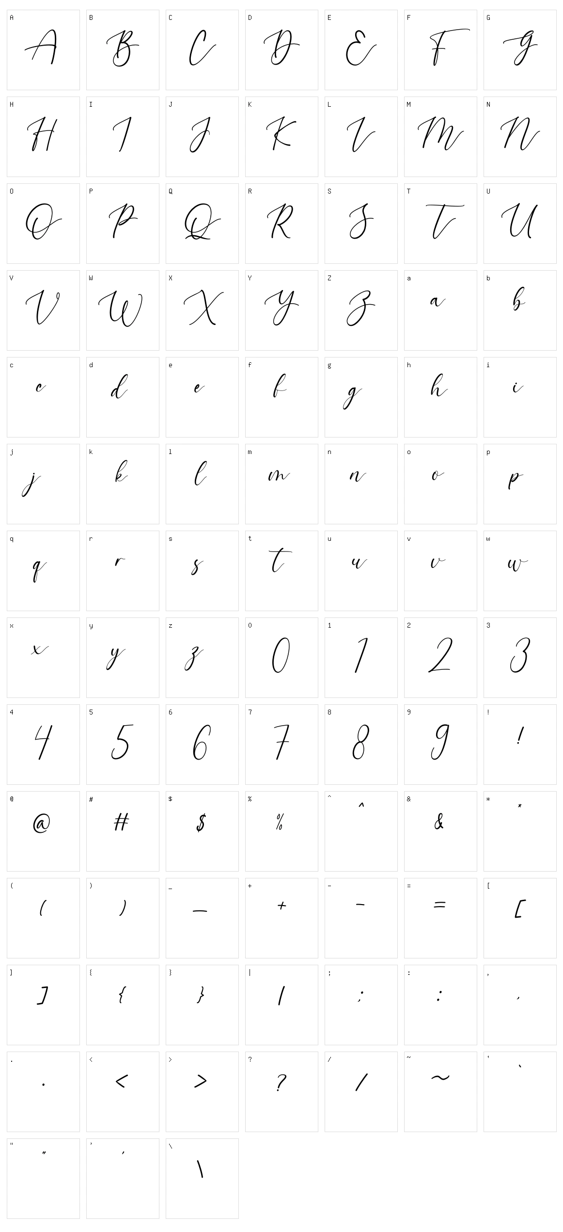 Burniston Character Set