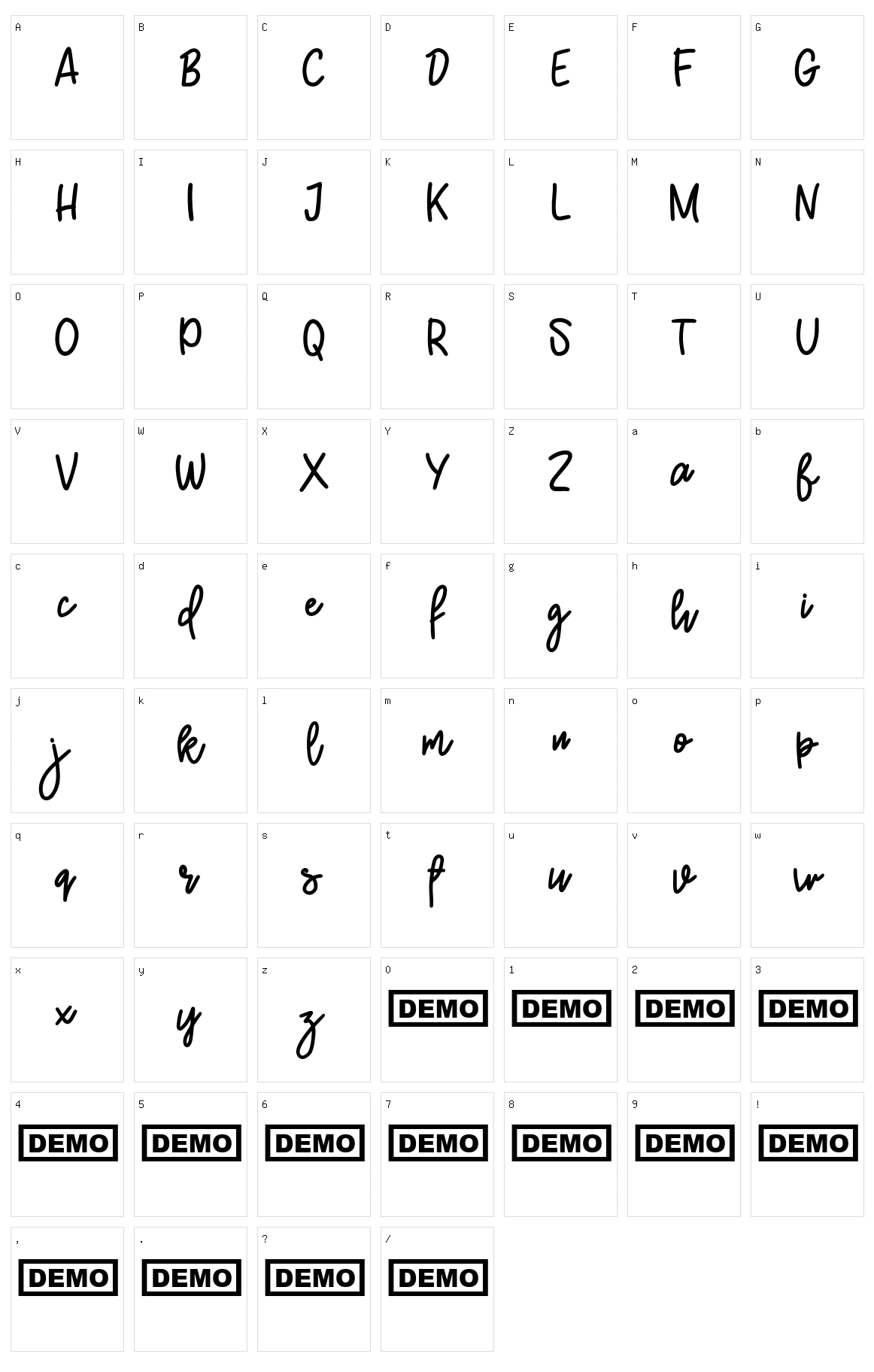 Burston Character Set