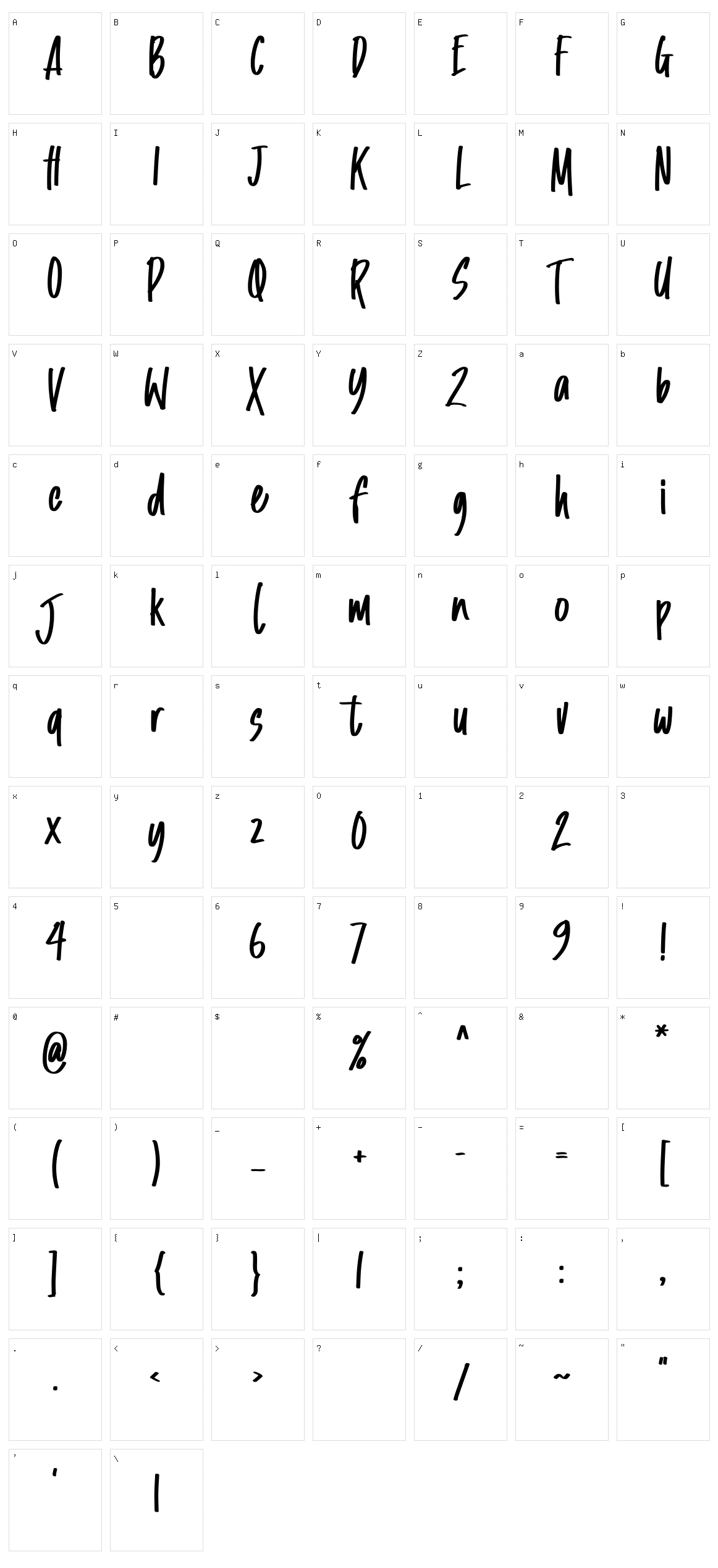 Business Matter Character Set