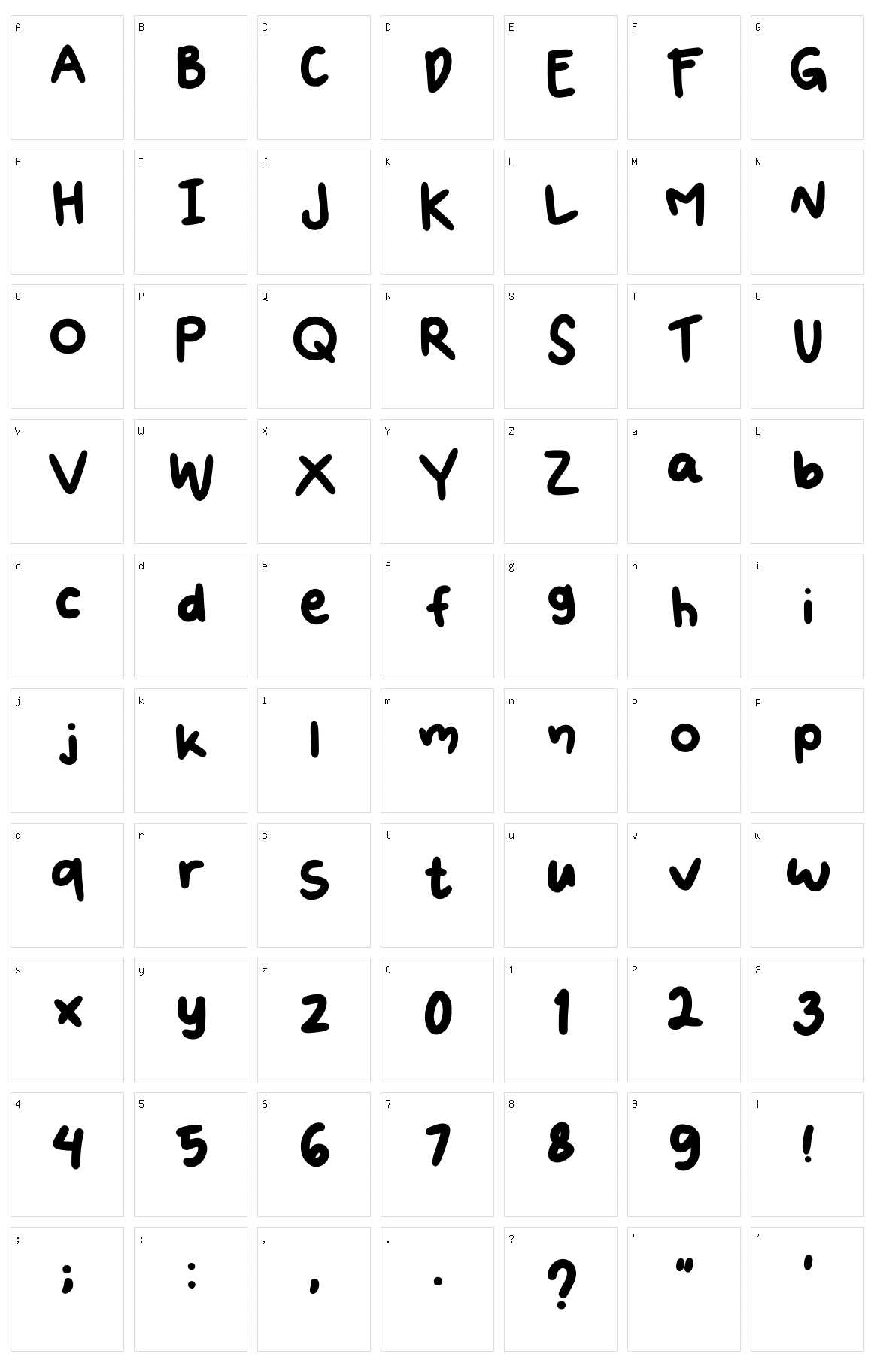 Butter Character Set