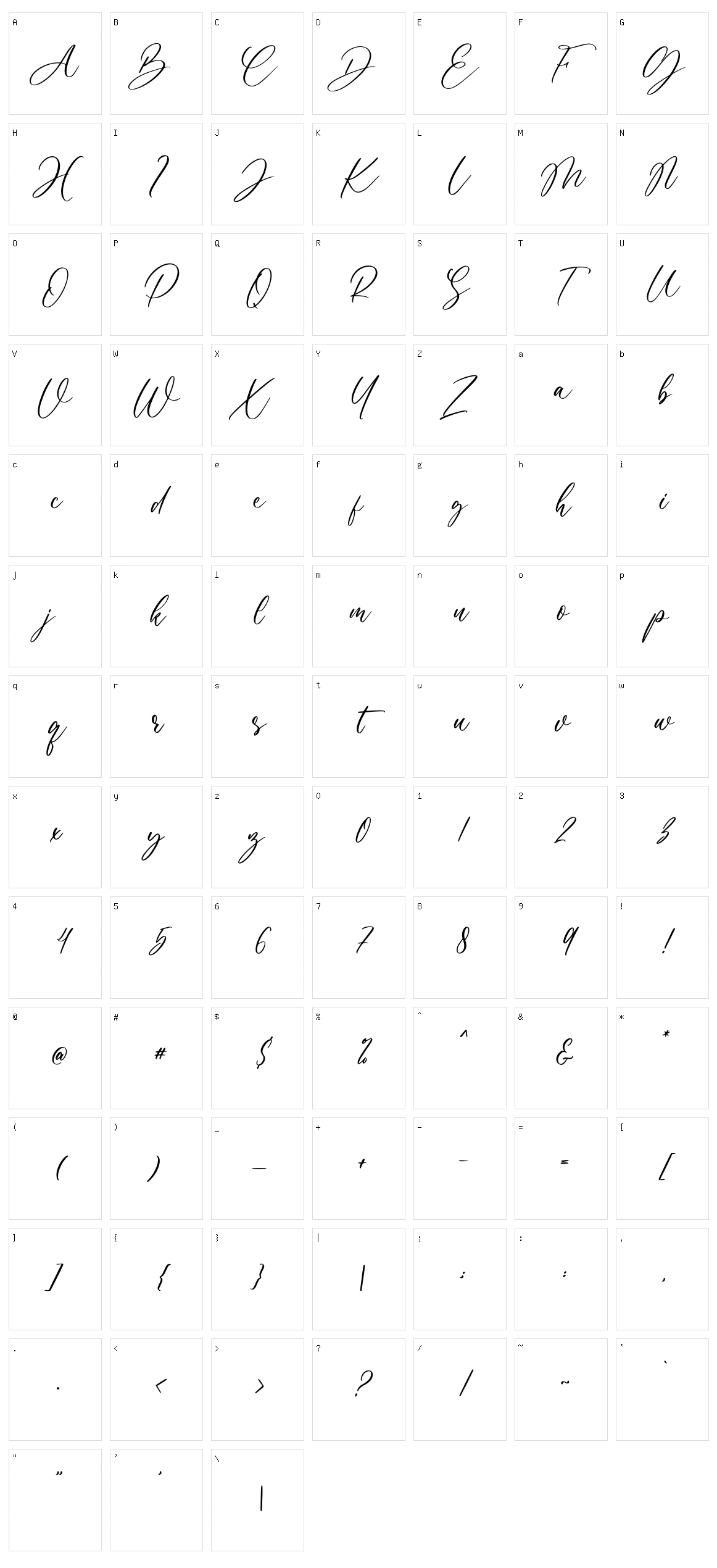 Butterline Character Set