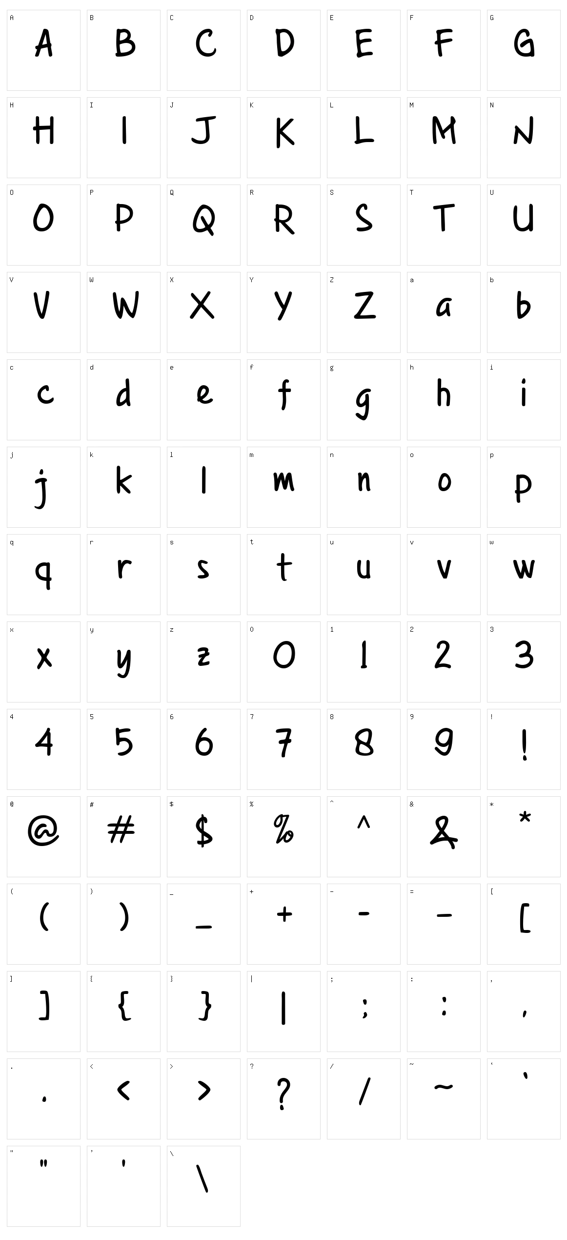 By Note Character Set