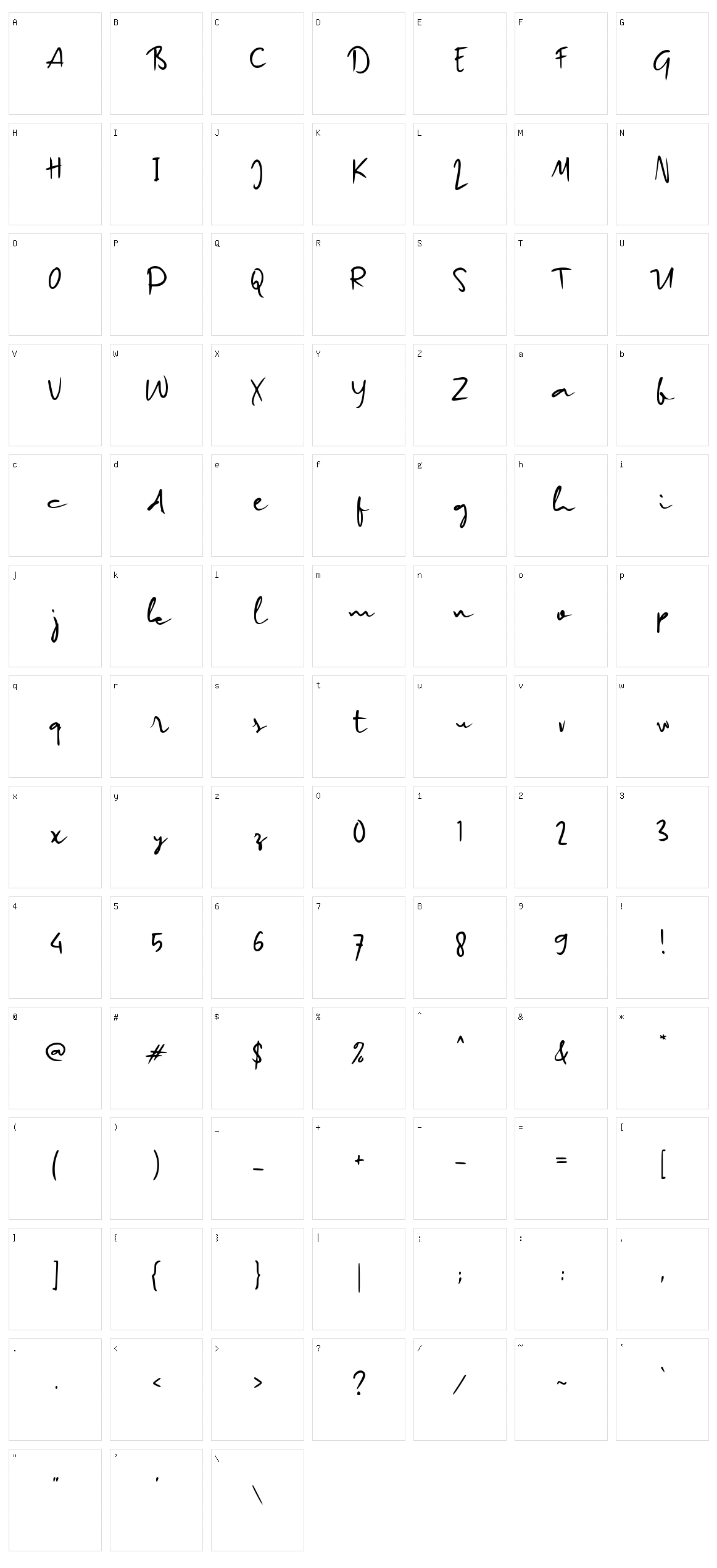c Castillo Signature Character Set