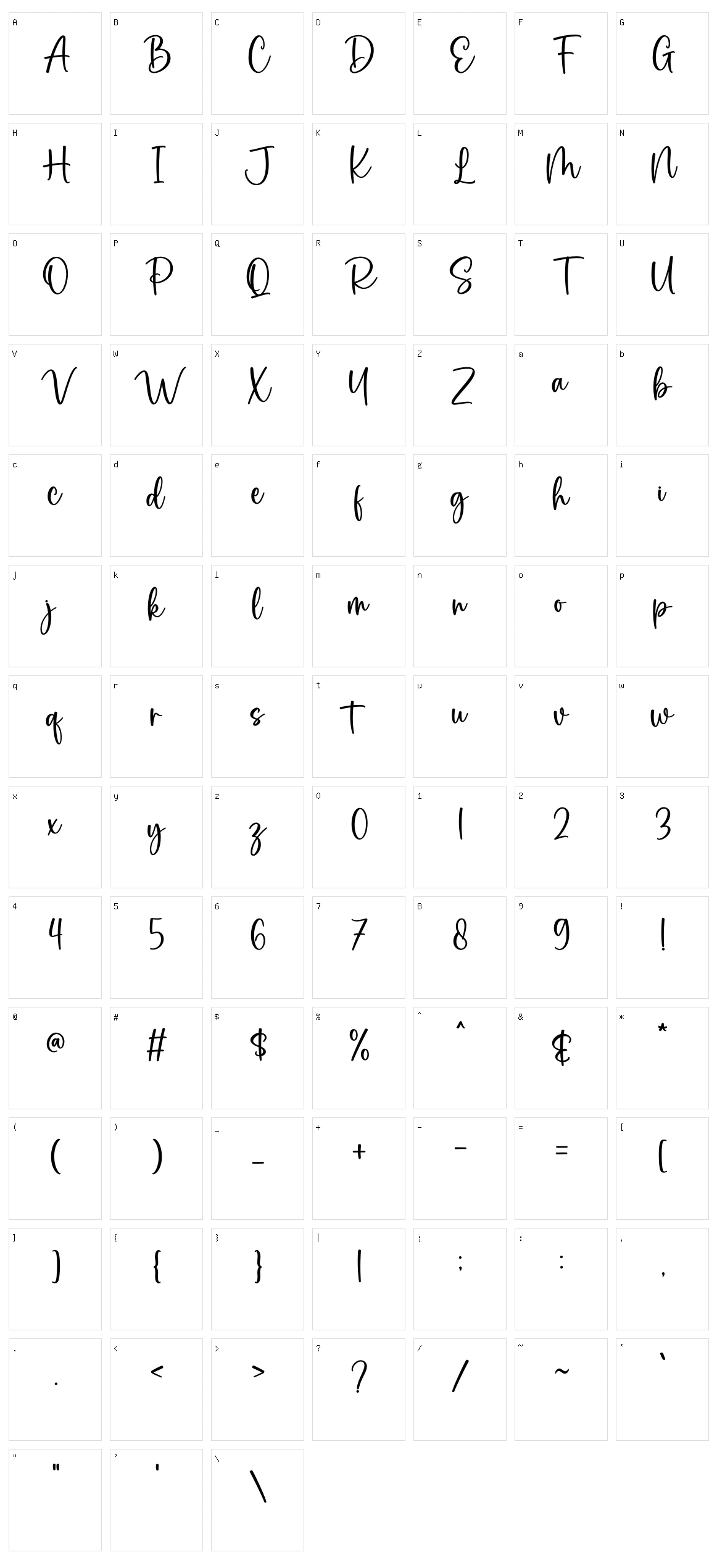 Calanthe Character Set