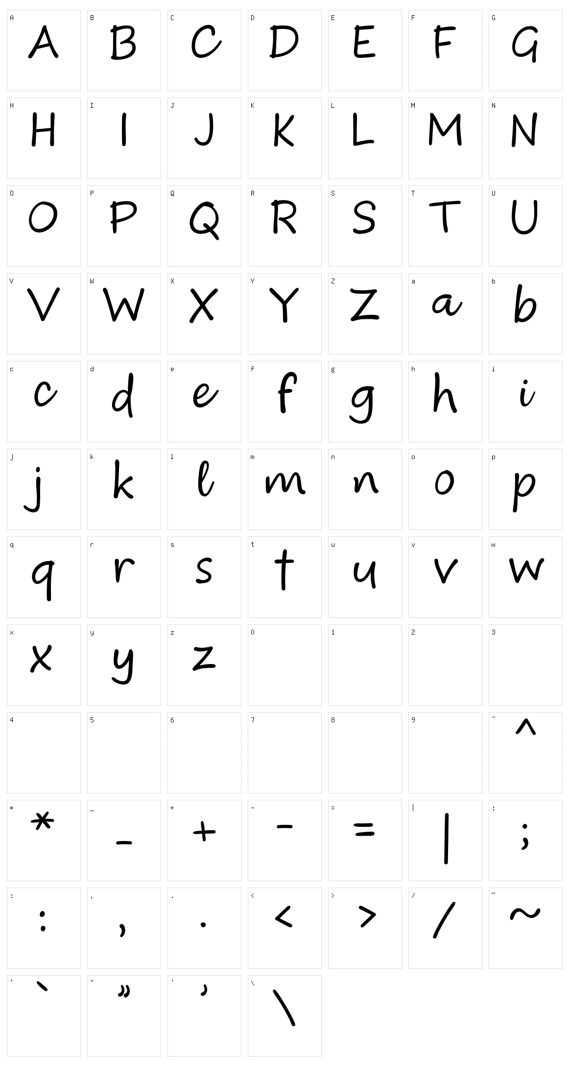 Calebor Character Set