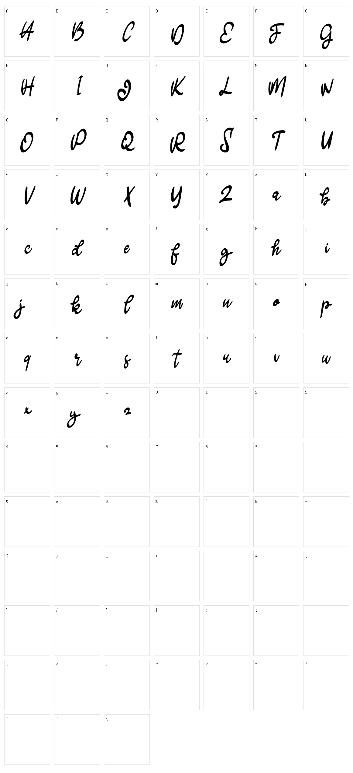 Caledy Character Set