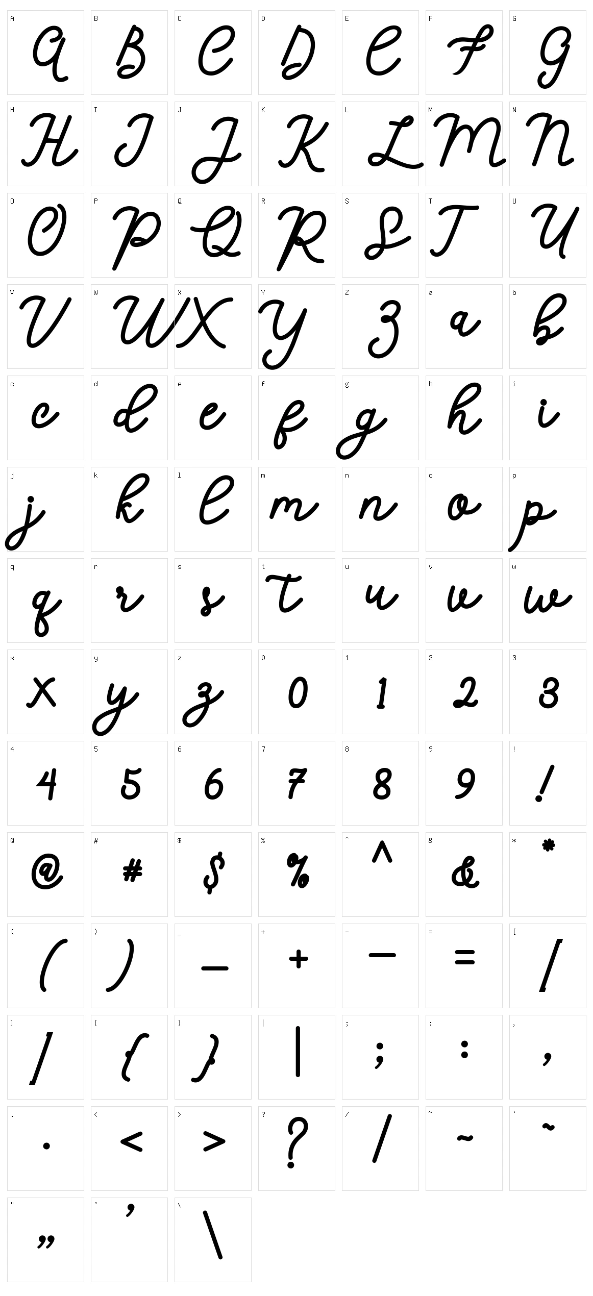 Calega Character Set