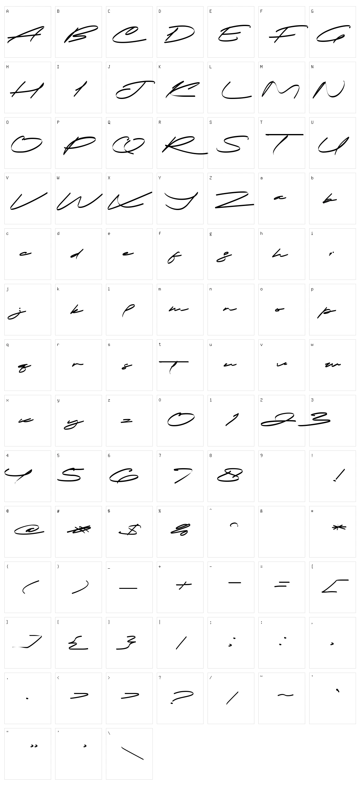 Calimindo Character Set