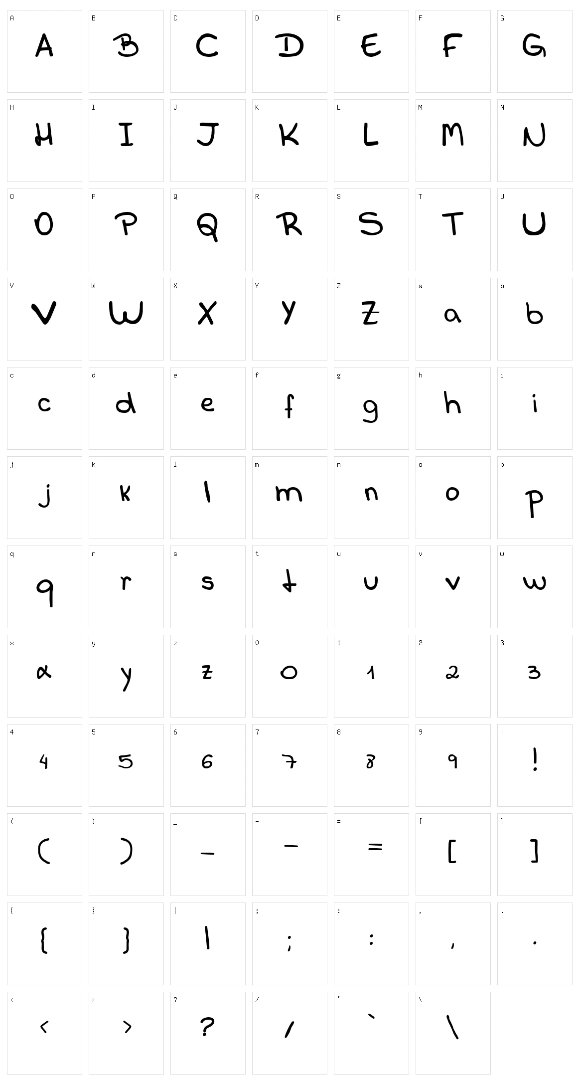 Callani Character Set