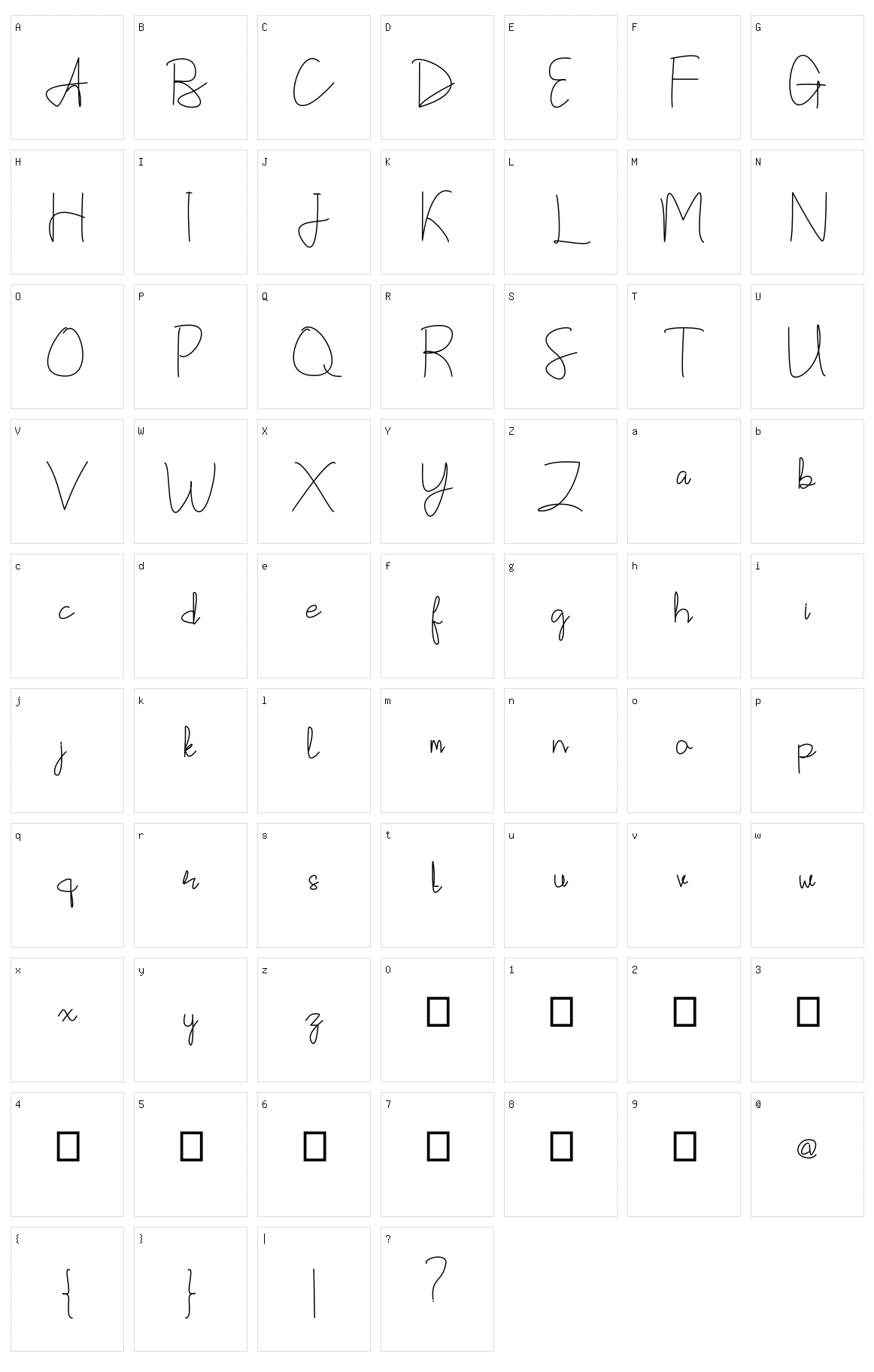 Callatte Character Set
