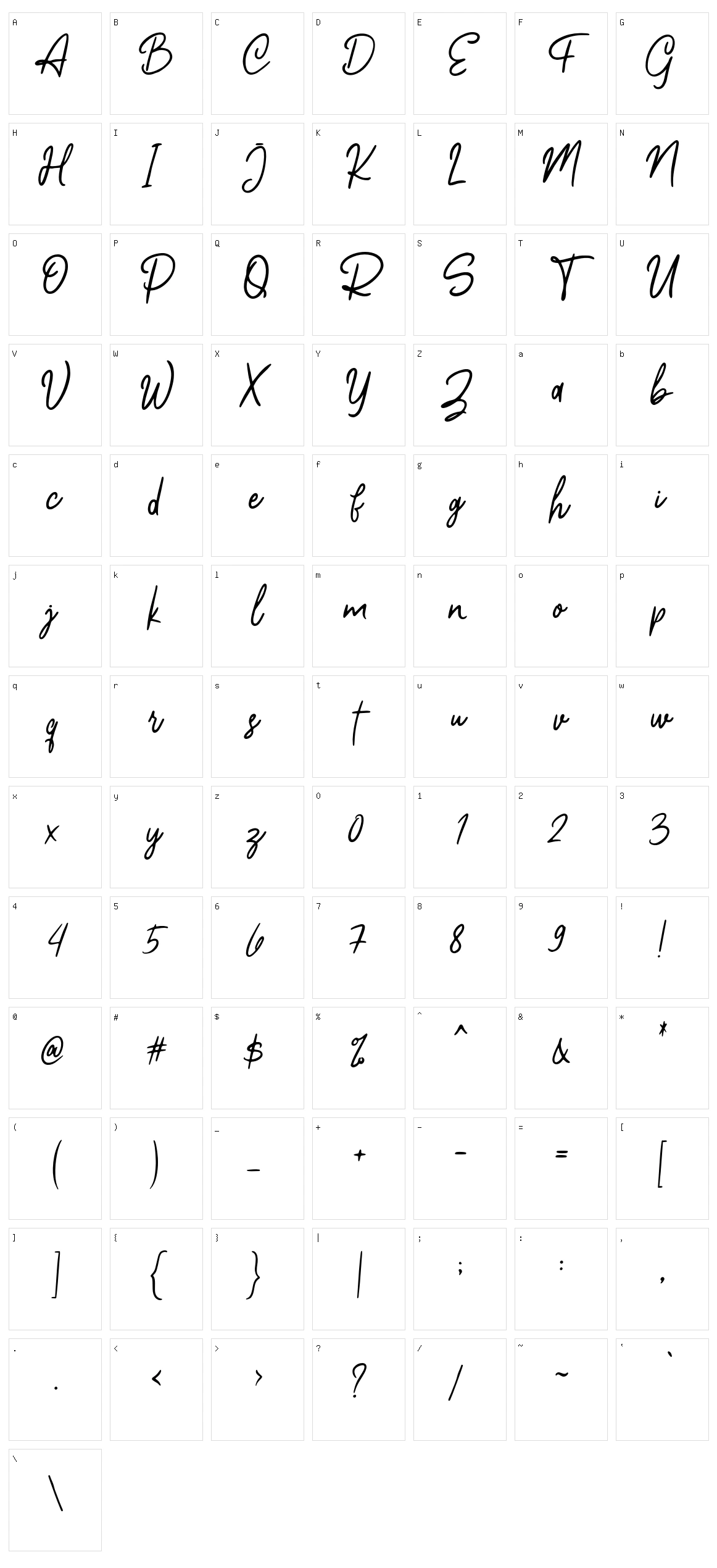 Calliope Modern Character Set