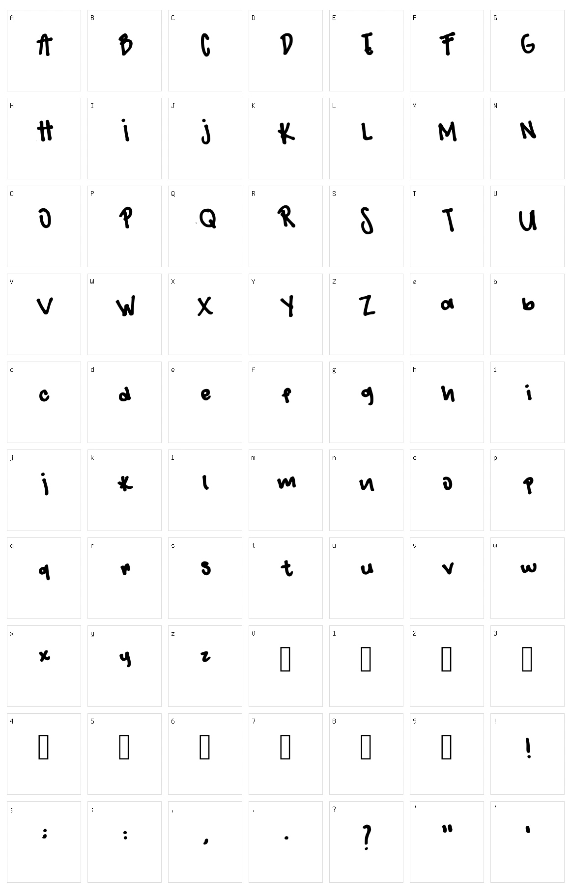 Cam Character Set