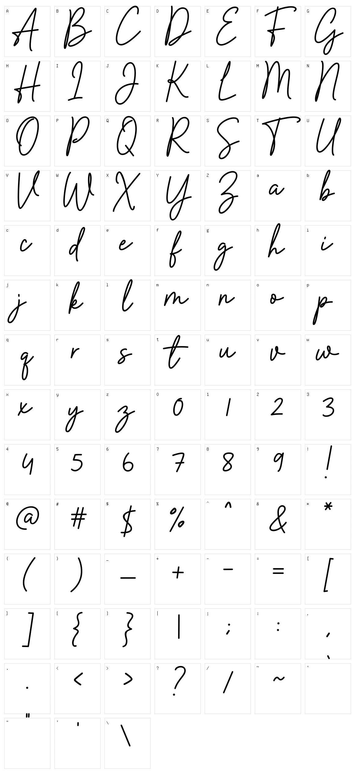 Camellia Signature Character Set